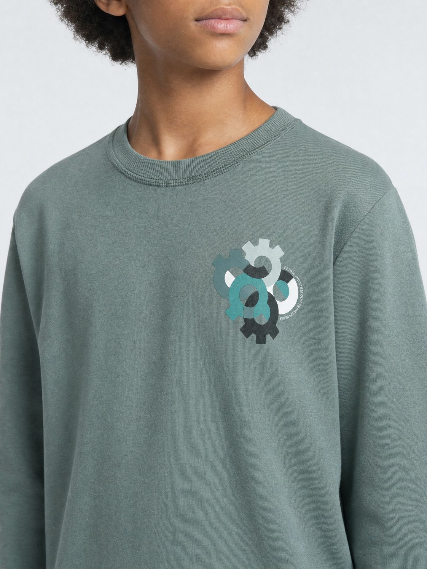 Petrol Industries Boys Sweater Round Neck 6185 Steel Green 2900169011054