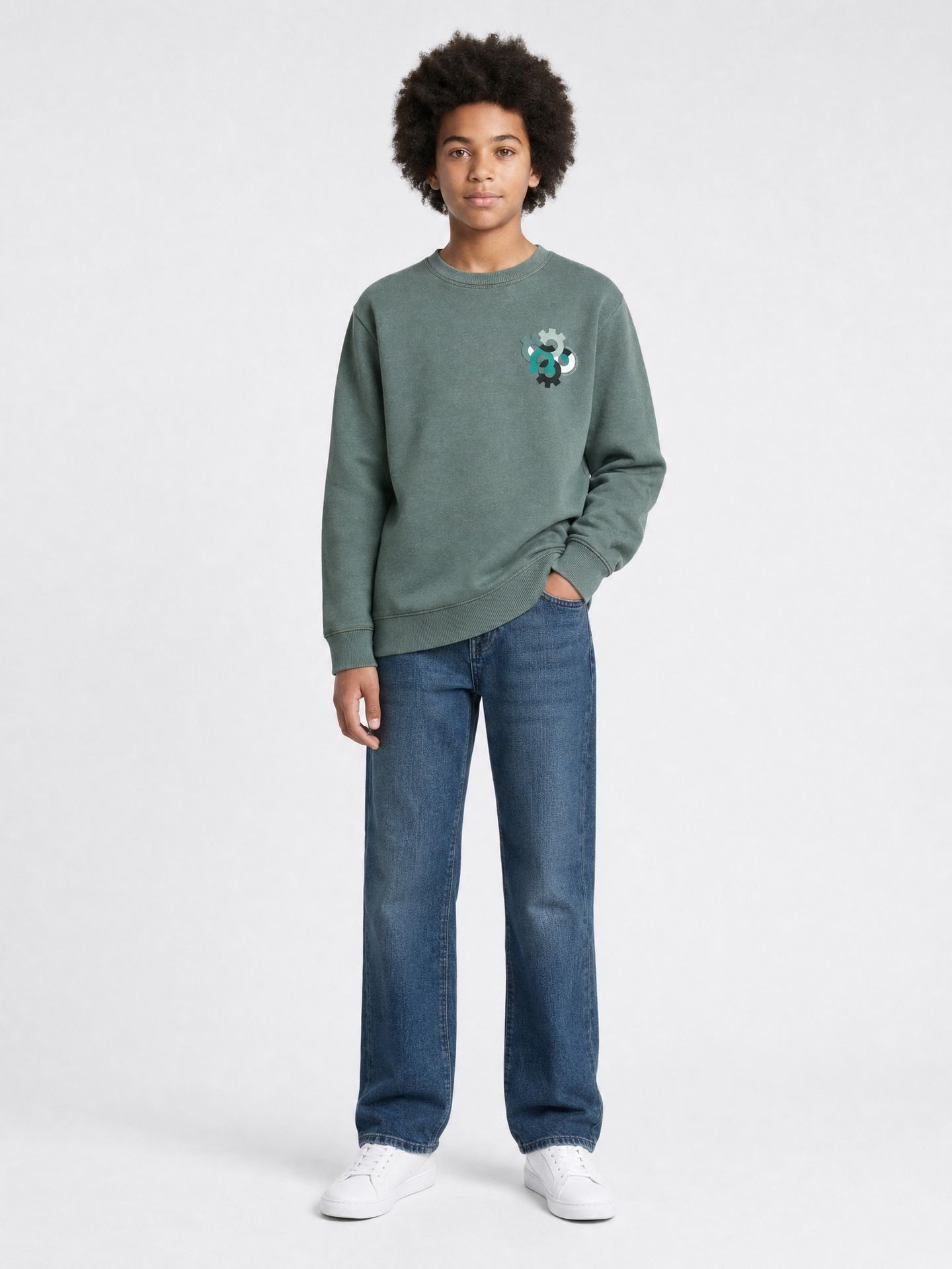 Petrol Industries Boys Sweater Round Neck 6185 Steel Green 2900169011054