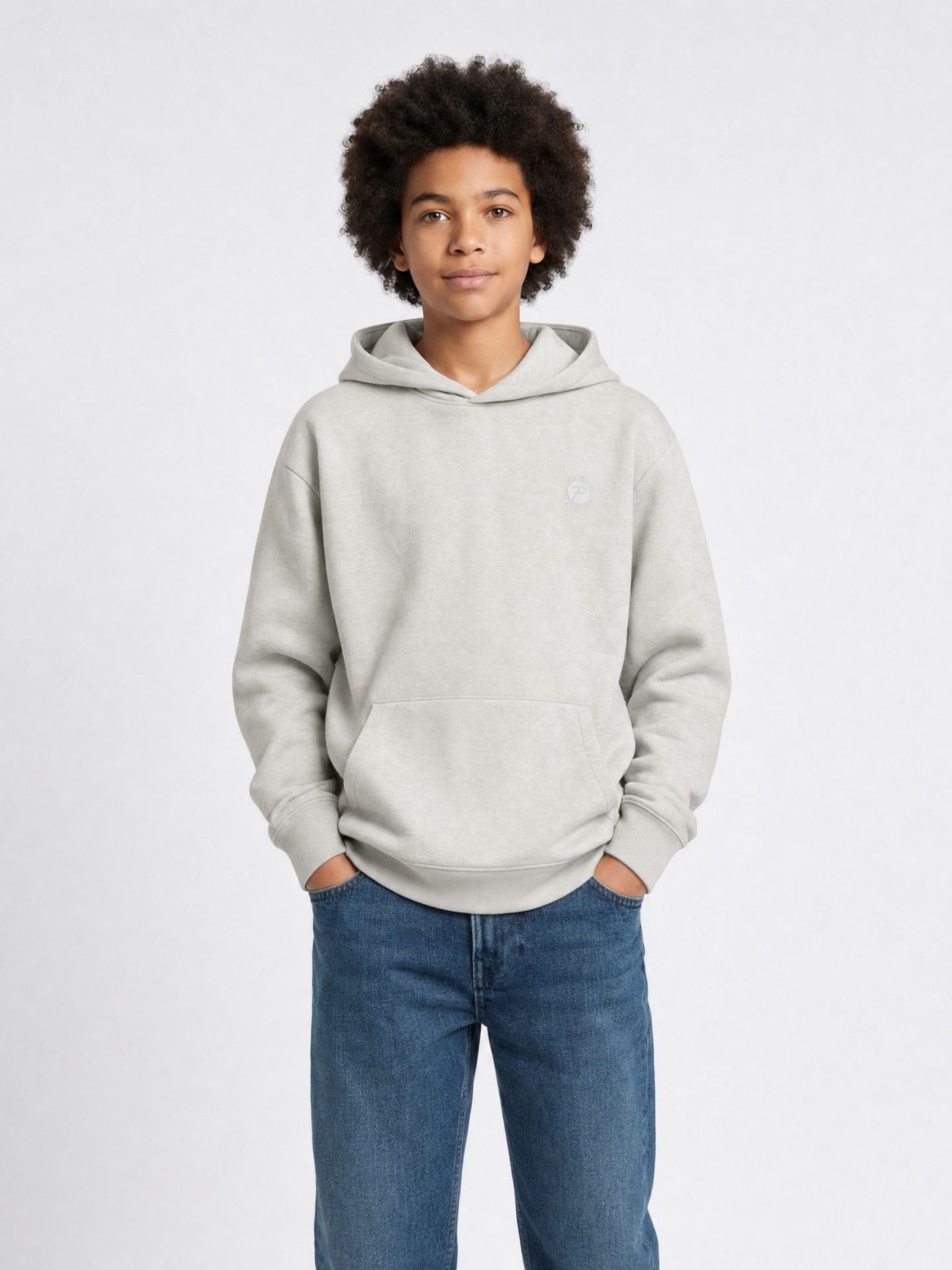 Petrol Industries Boys Sweater Hooded Print 9115 Ice Grey 00119726-EKA26002700000193
