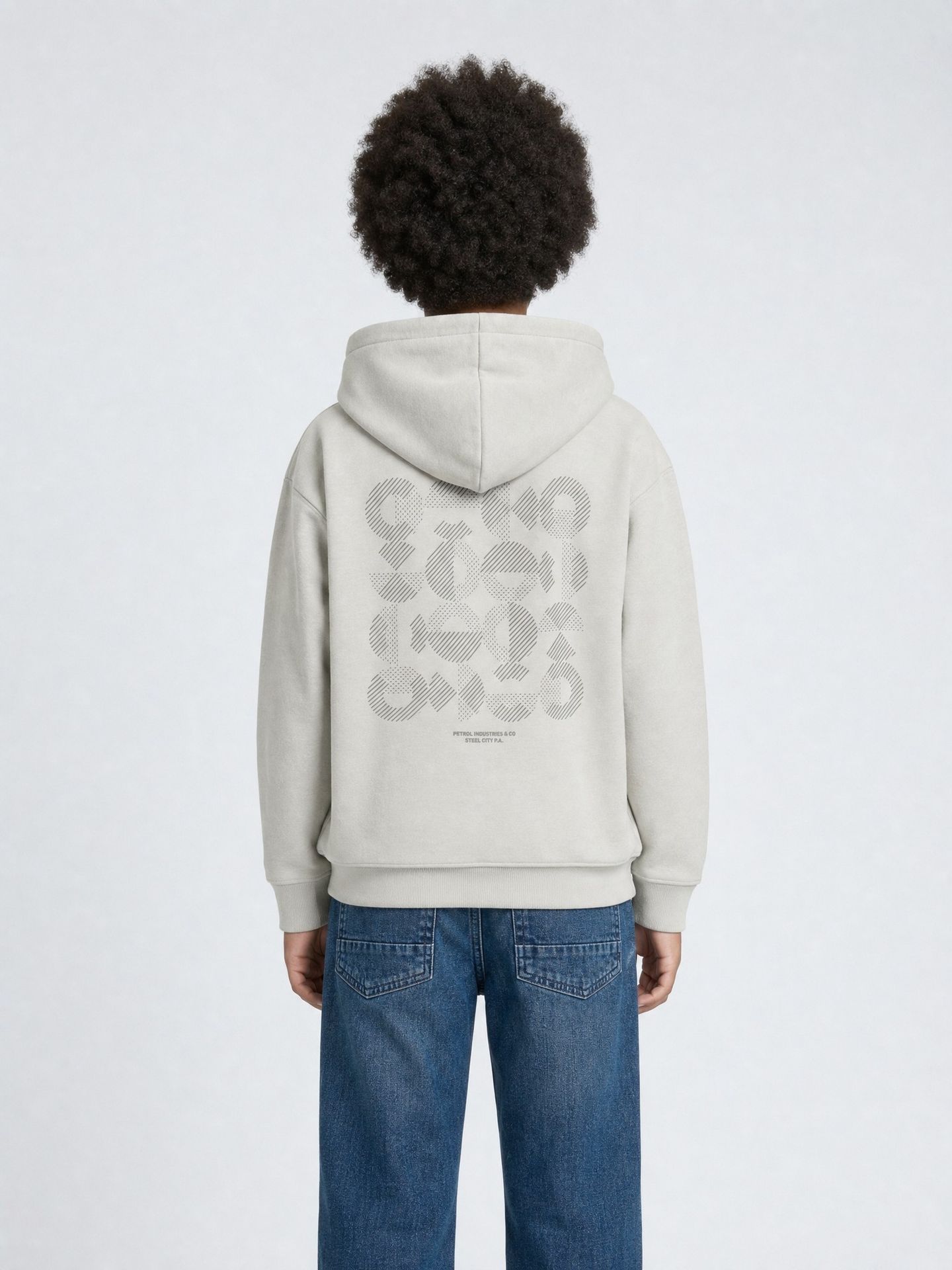 Petrol Industries Boys Sweater Hooded Print 9115 Ice Grey 2900169013072