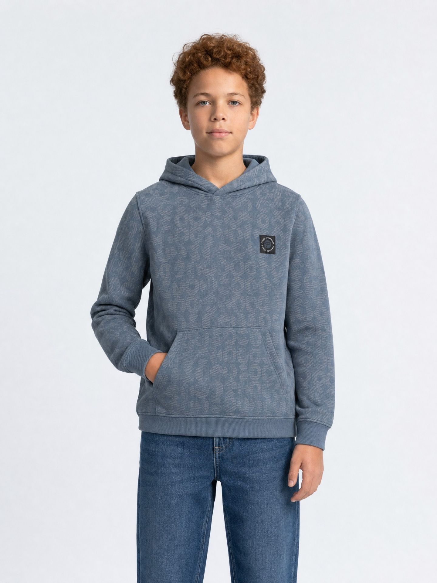 Petrol Industries Boys Sweater Hooded AOP 5202 Storm Blue 00119727-EKA26002700000189