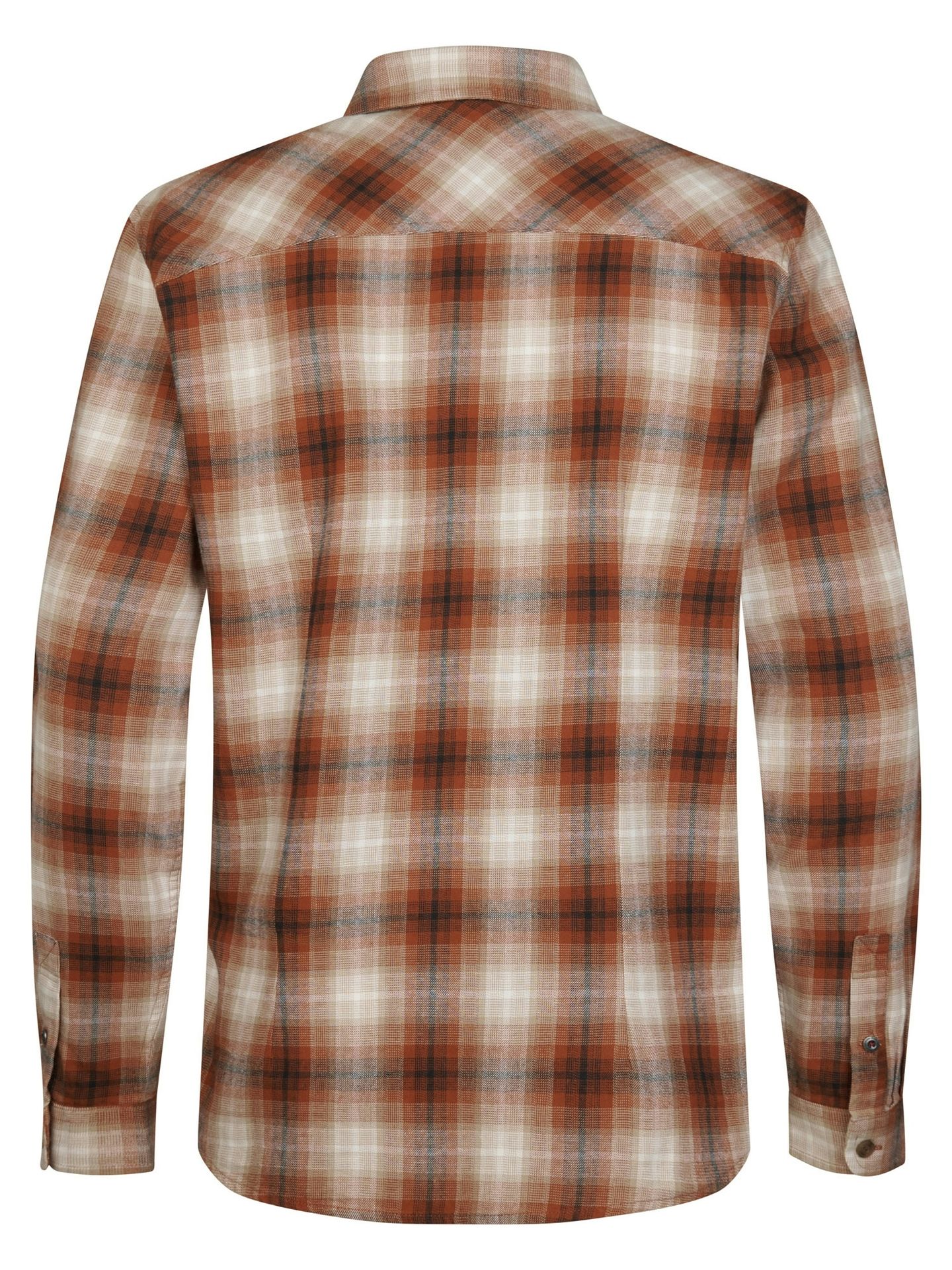 Petrol Industries Men Shirt Long Sleeve Check 2127 Copper Orange 2900169015069
