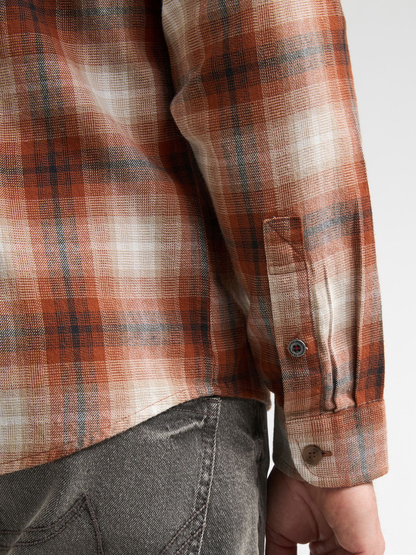 Petrol Industries Men Shirt Long Sleeve Check 2127 Copper Orange 2900169015069