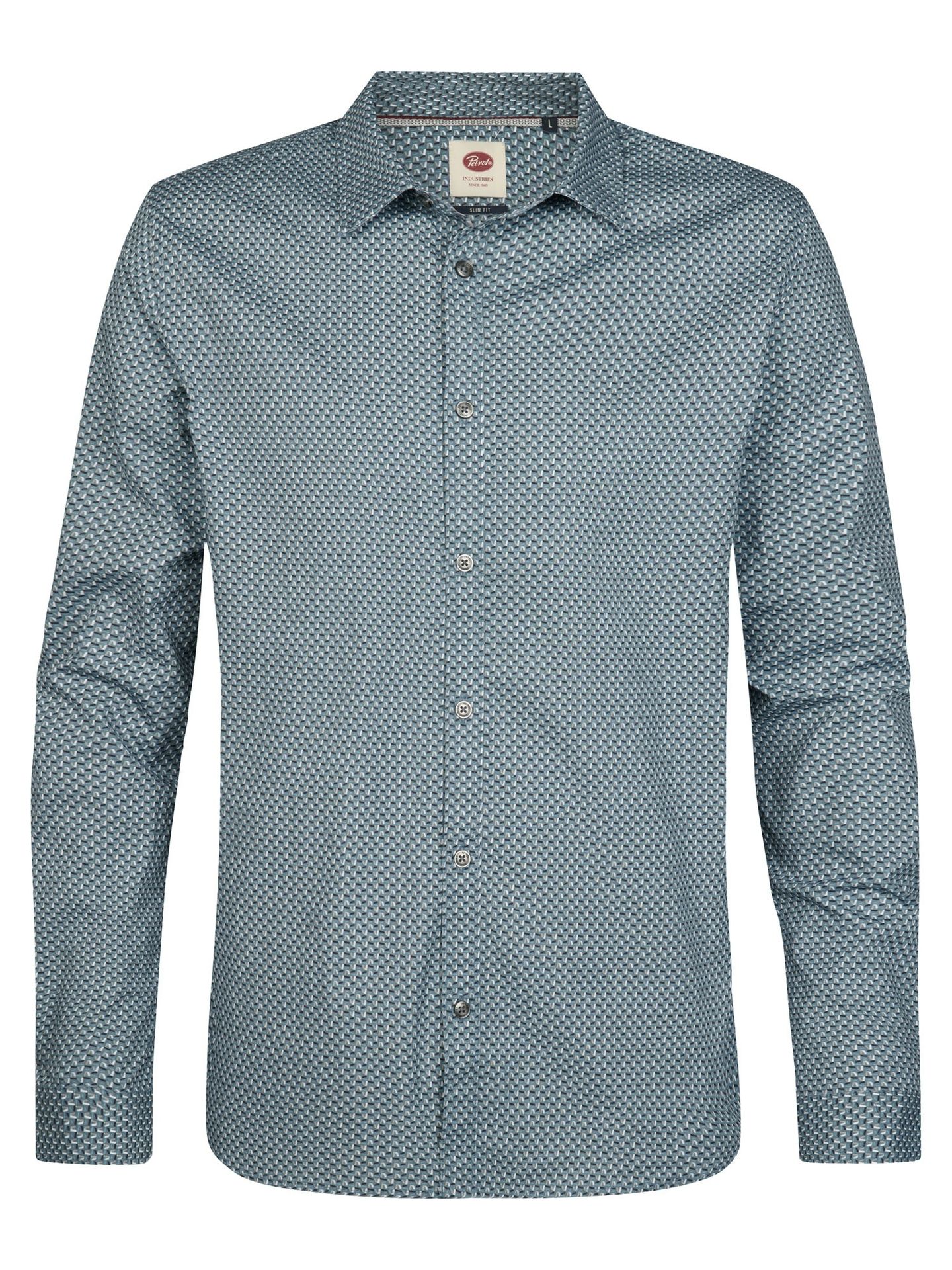 Petrol Industries Men Shirt Long Sleeve AOP 5204 Iron Blue 00119729-EKA26002700000196
