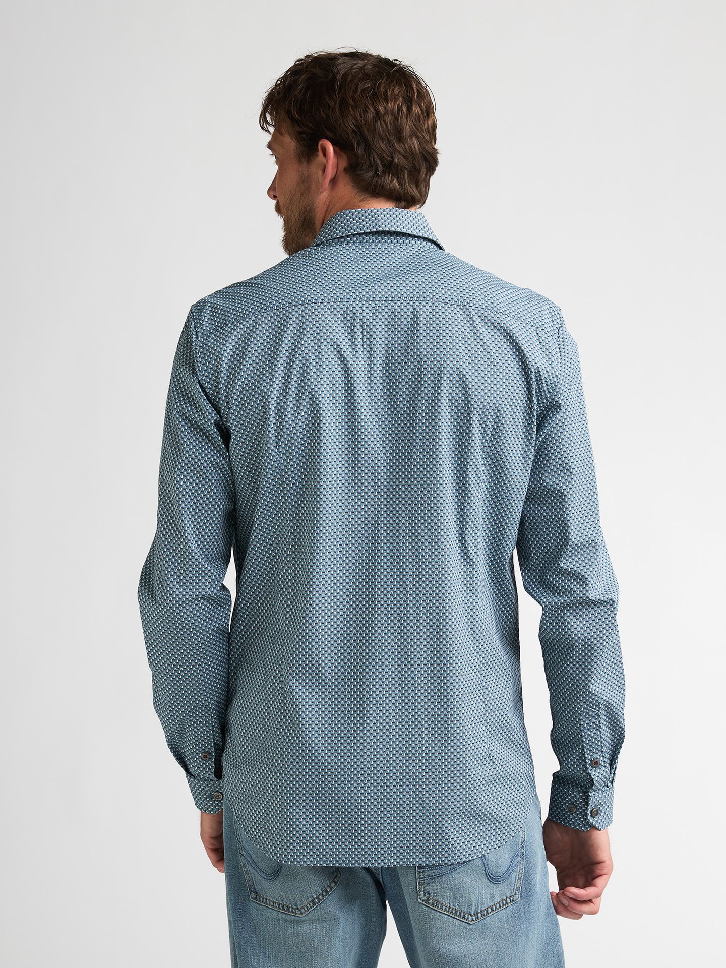 Petrol Industries Men Shirt Long Sleeve AOP 5204 Iron Blue 2900169017087