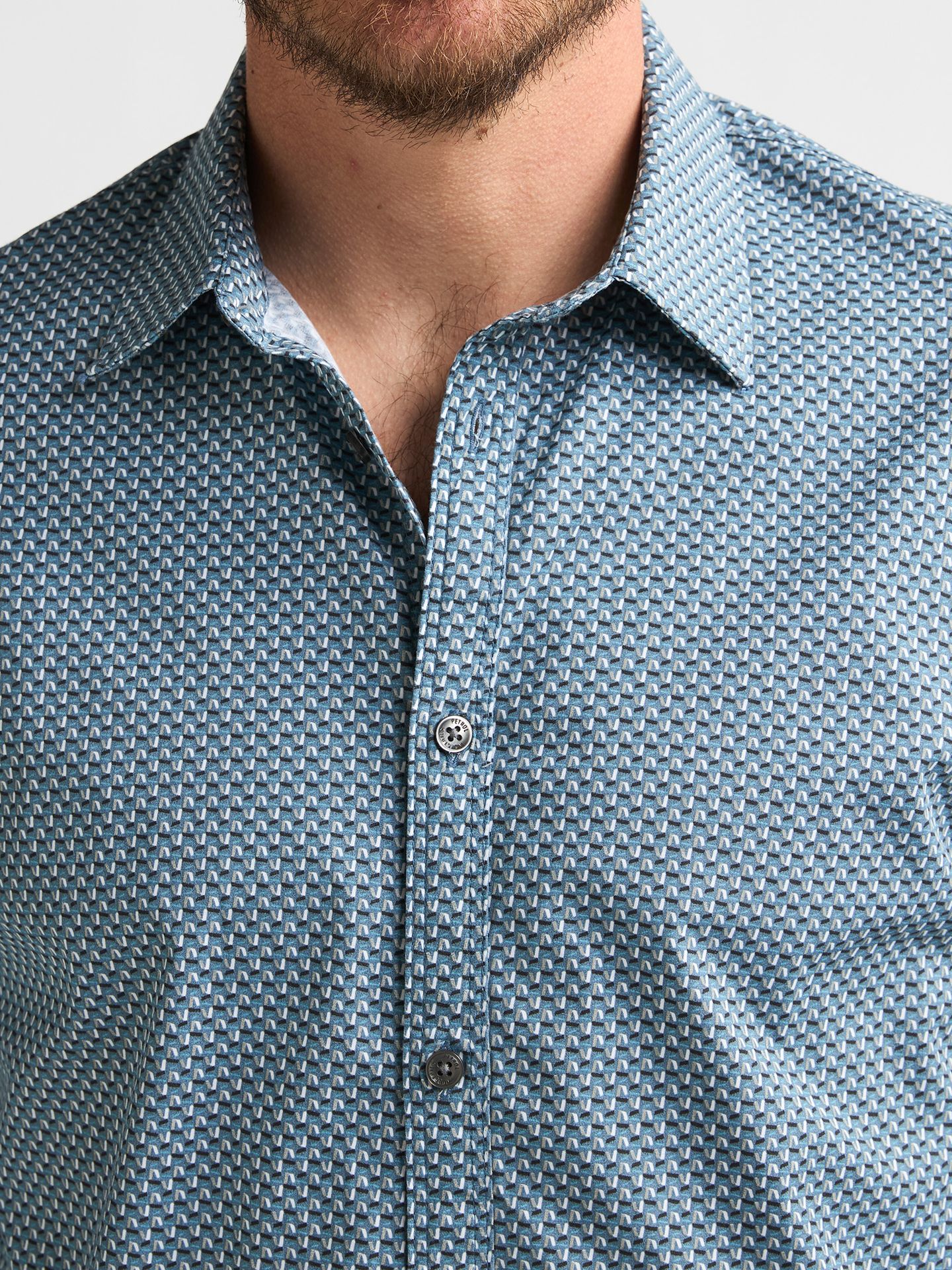 Petrol Industries Men Shirt Long Sleeve AOP 5204 Iron Blue 2900169017087