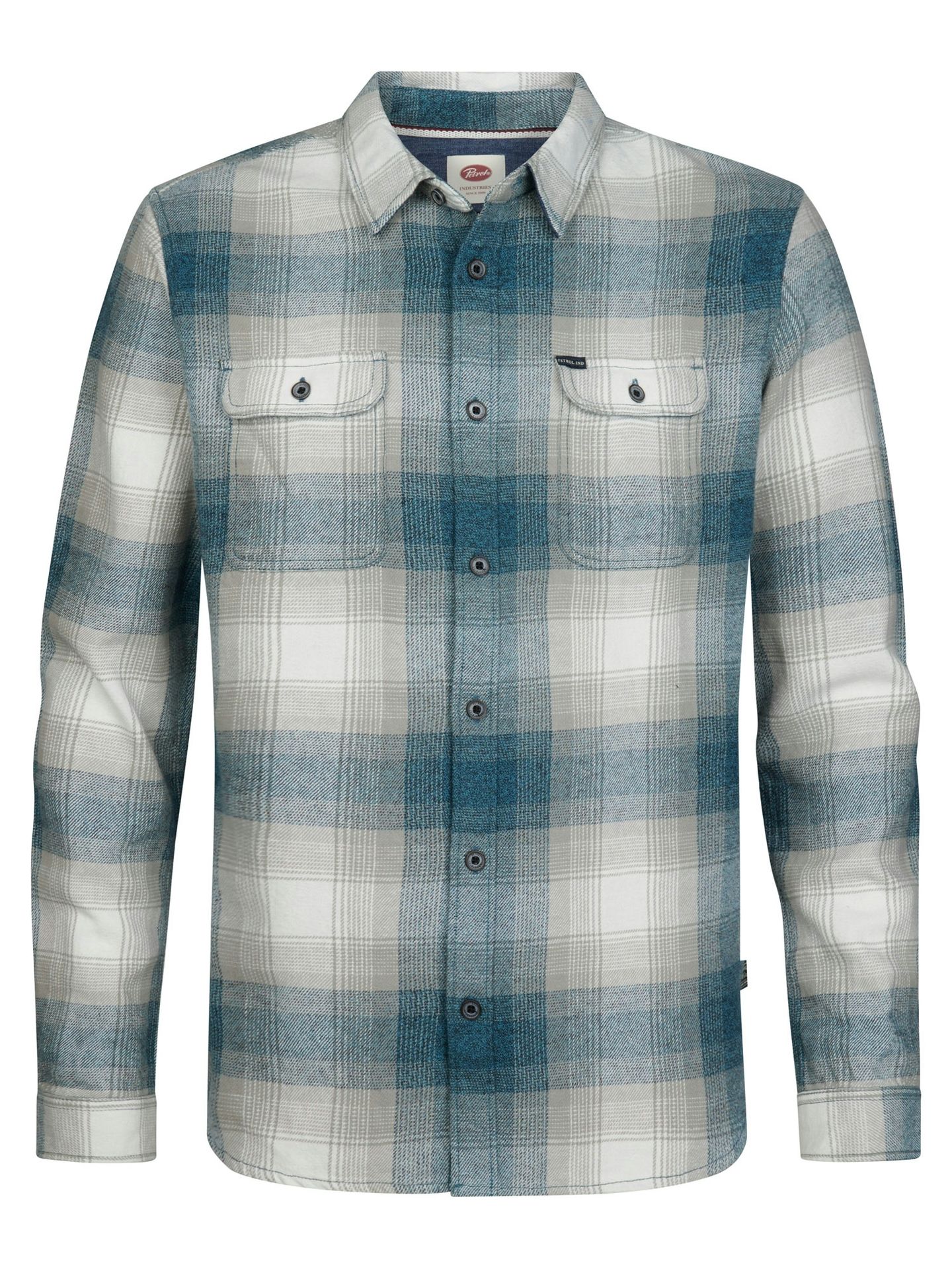 Petrol Industries Men Shirt Long Sleeve Check 5204 Iron Blue 00119730-EKA26002700000196