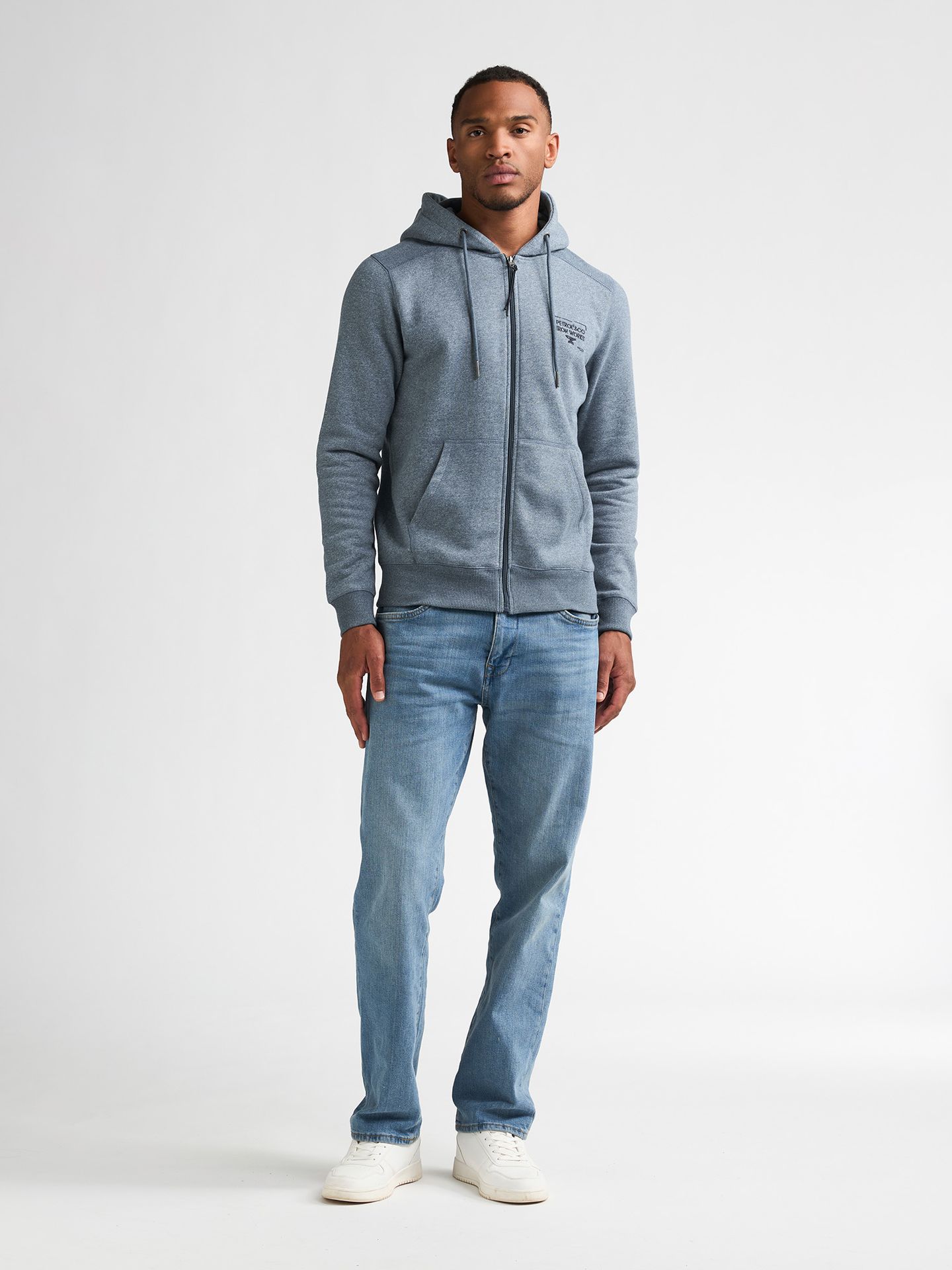 Petrol Industries Men Sweater Hooded Zip 5202 Storm Blue 2900169023088