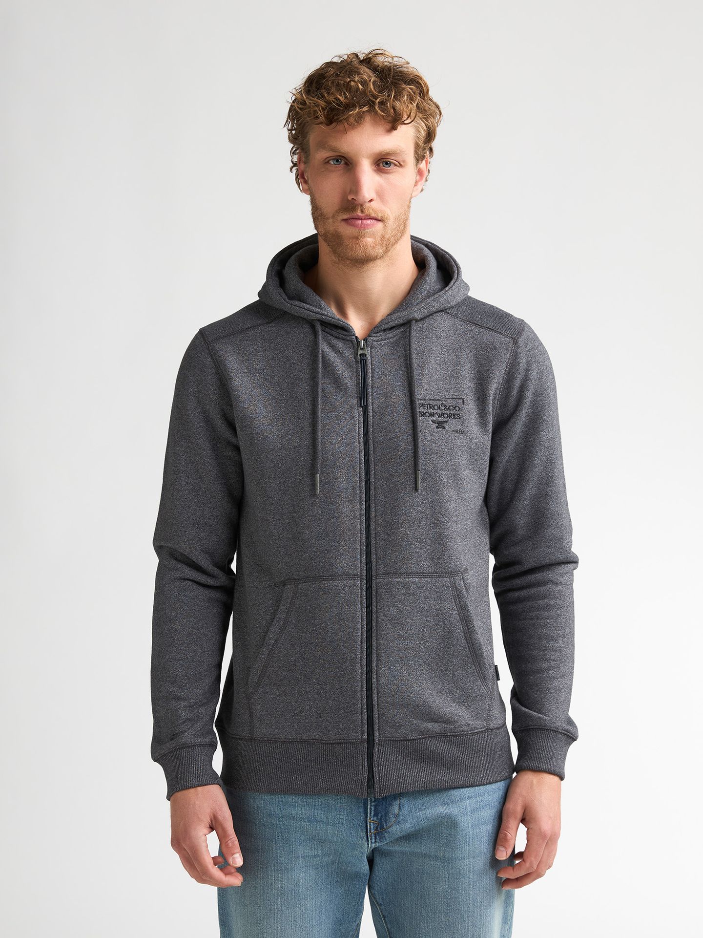 Petrol Industries Men Sweater Hooded Zip 9113 Iron Steel 00119733-EKA26002700000190