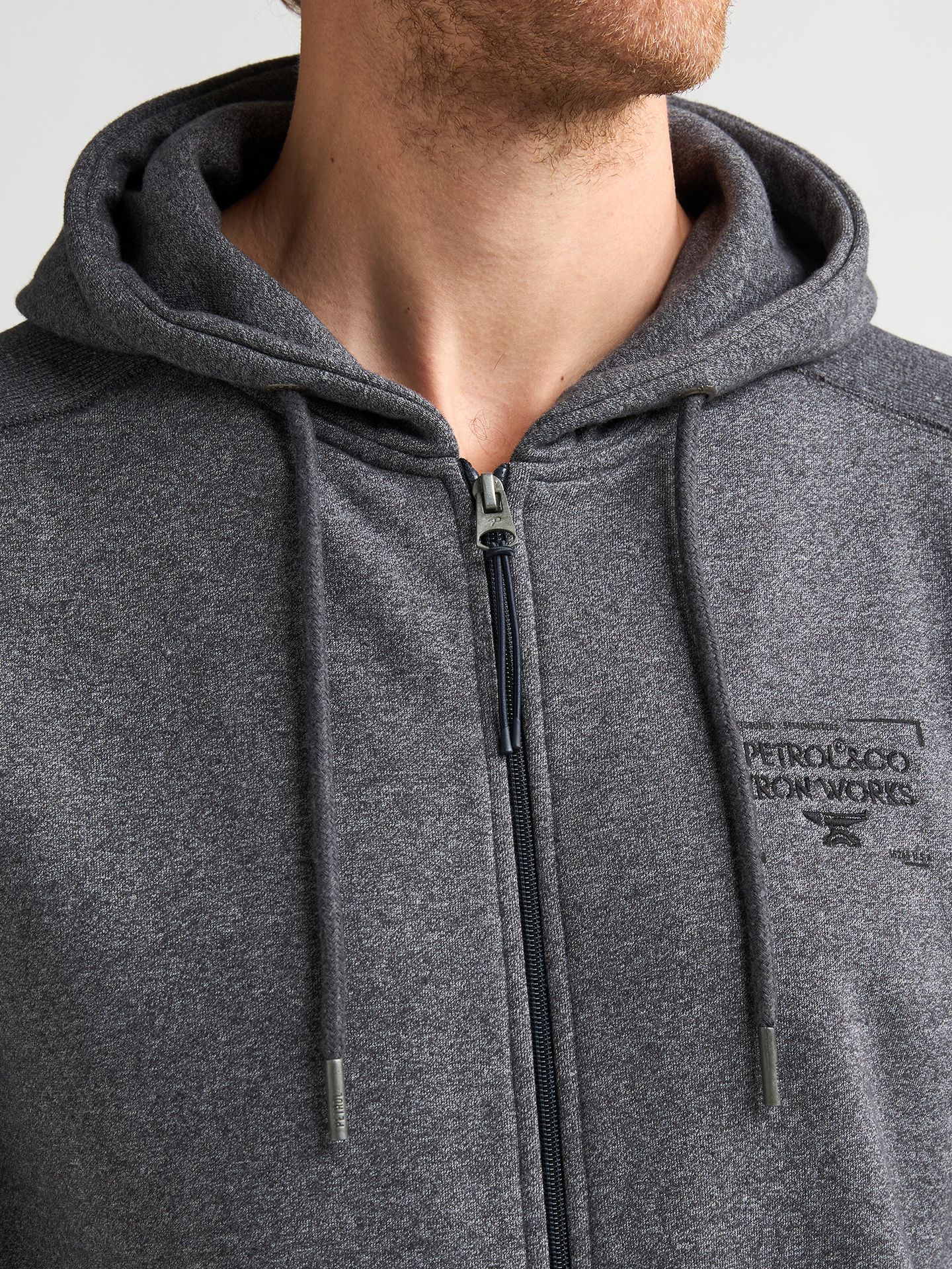 Petrol Industries Men Sweater Hooded Zip 9113 Iron Steel 2900169024078