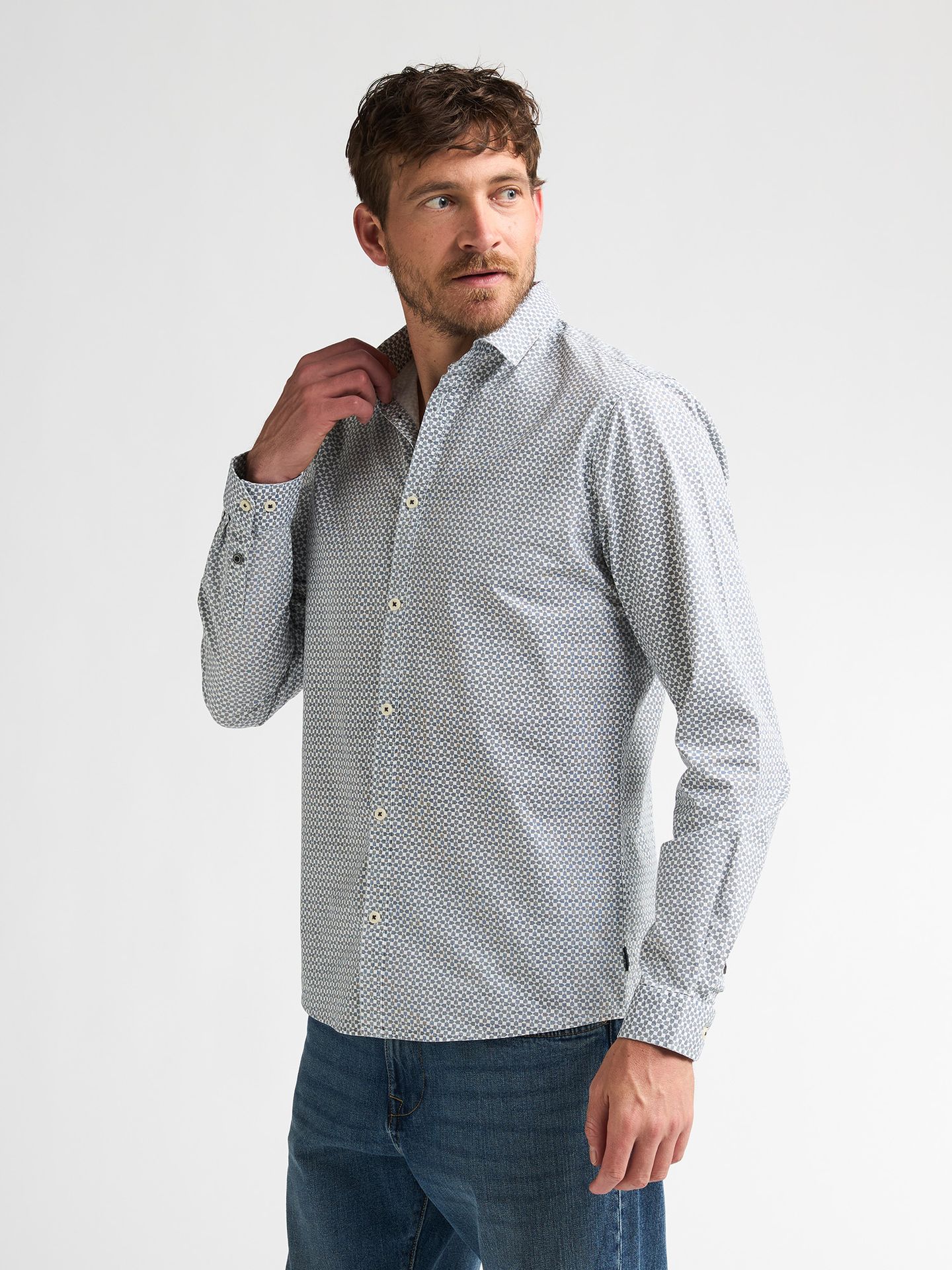 Petrol Industries Men Shirt Long Sleeve AOP 0006 chalk white 2900169025044