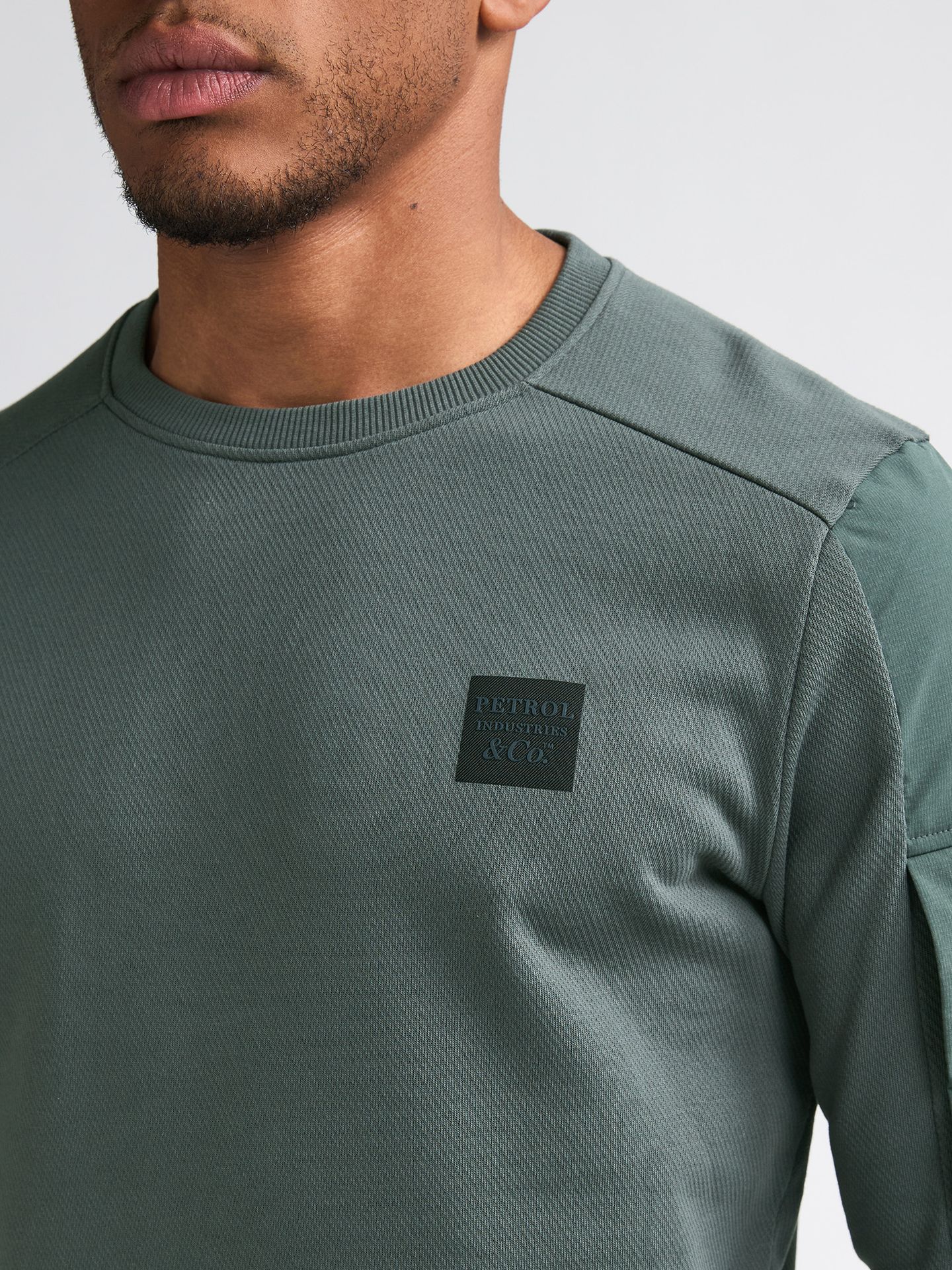 Petrol Industries Men Sweater Round Neck 6185 Steel Green 2900169027079