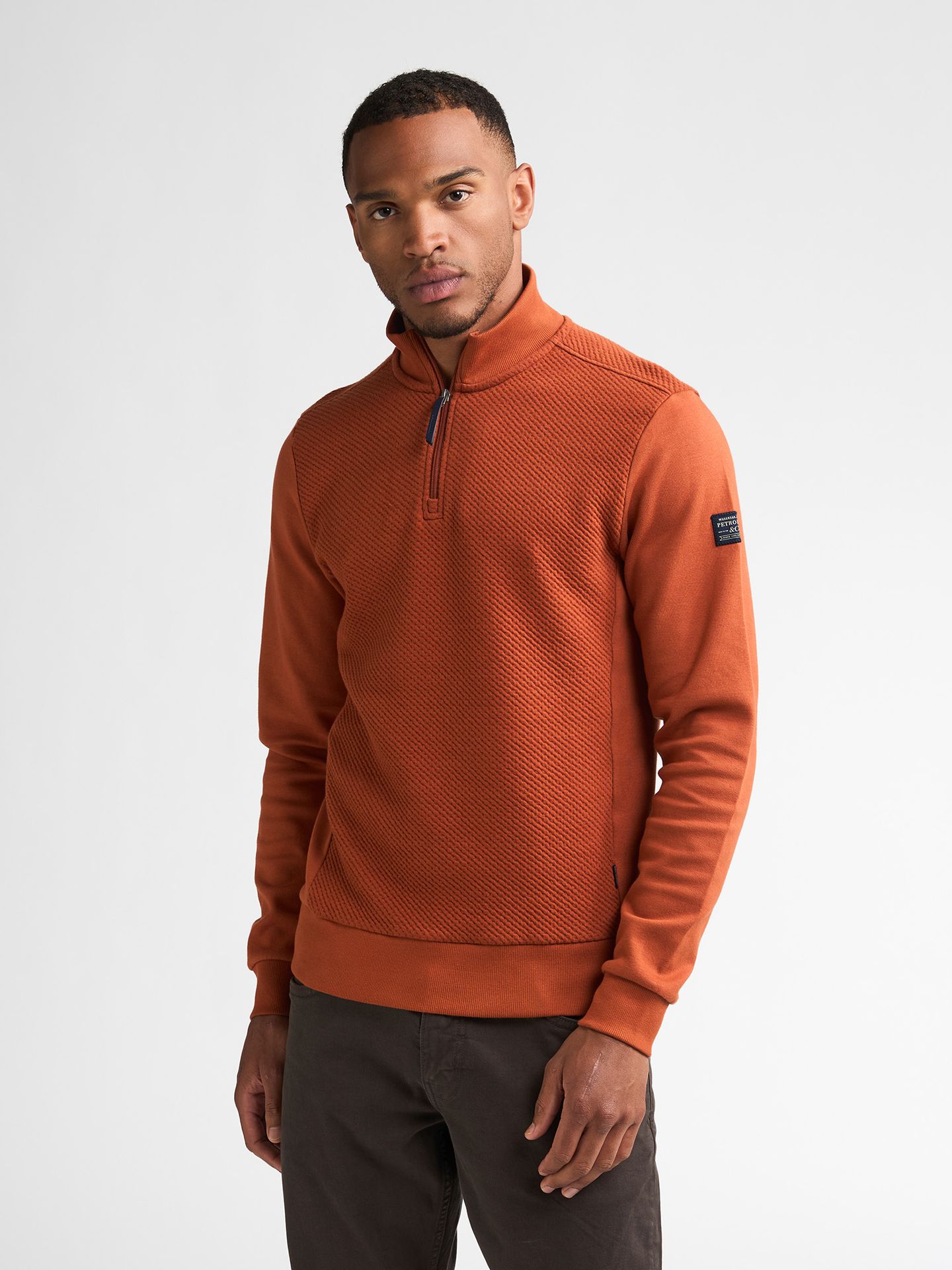 Petrol Industries Men Sweater Collar Zip 2127 Copper Orange 00119736-EKA26002700000195