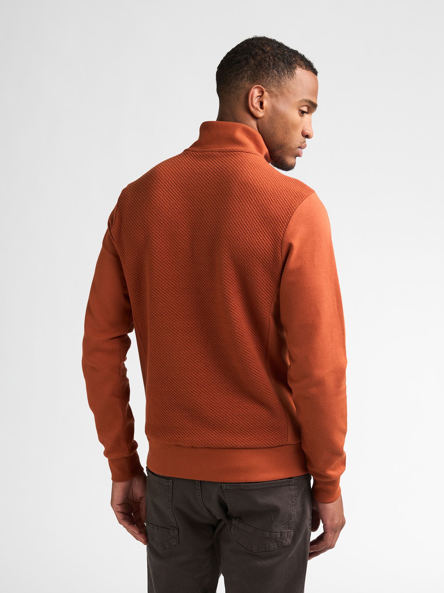 Petrol Industries Men Sweater Collar Zip 2127 Copper Orange 2900169028069