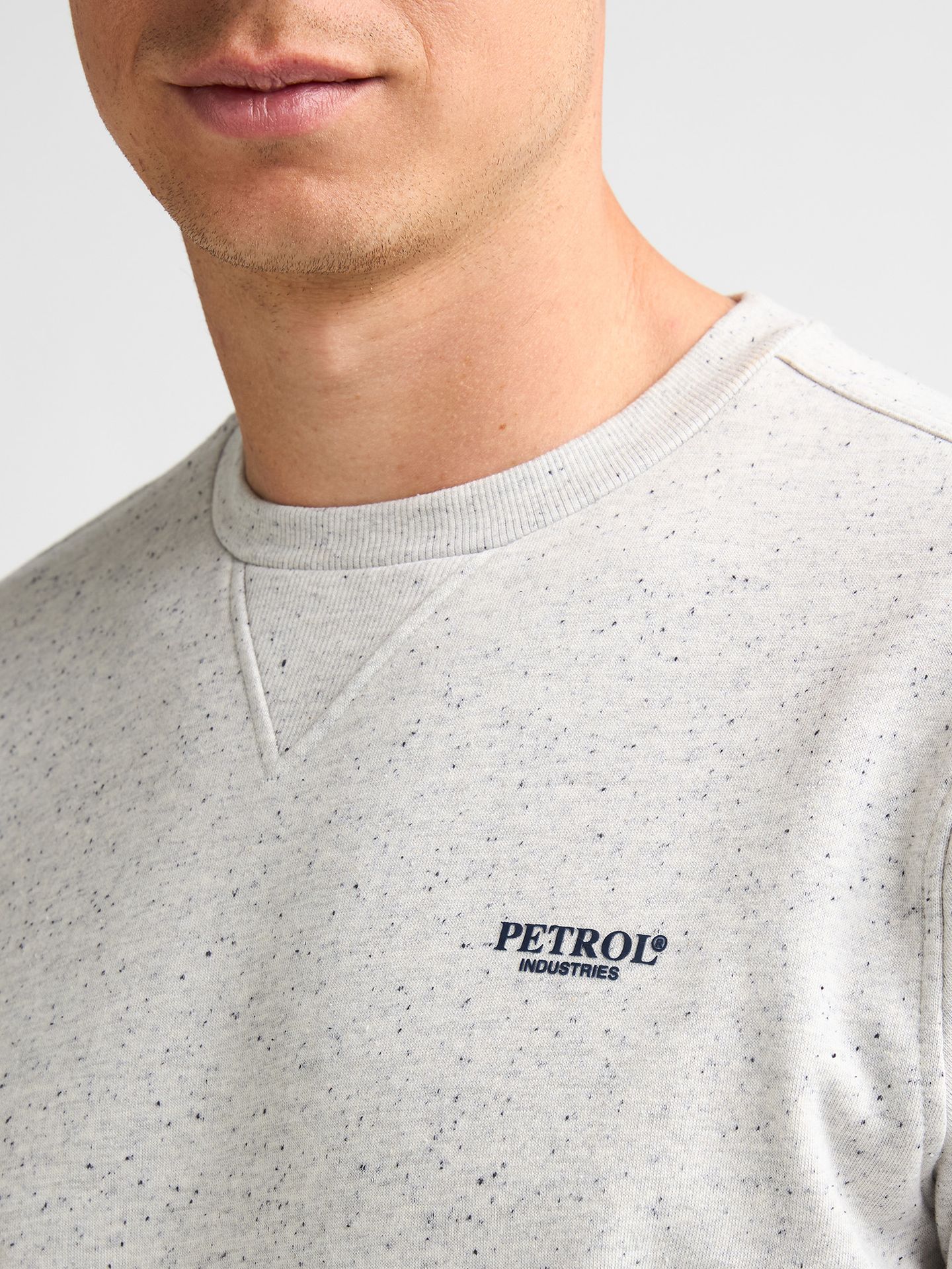 Petrol Industries Men Sweater Round Neck 0009 antique white melee 2900169031076