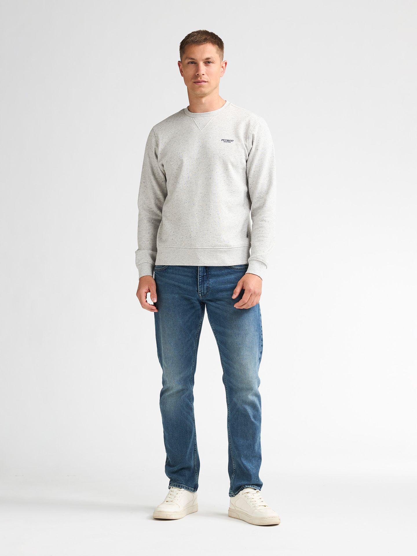 Petrol Industries Men Sweater Round Neck 0009 antique white melee 2900169031076