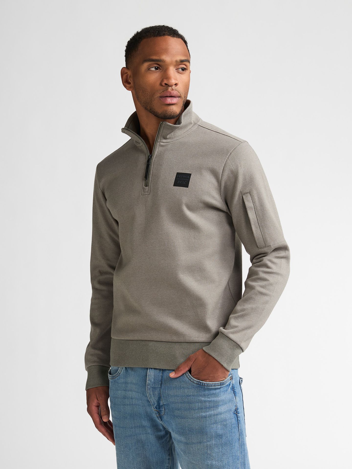 Petrol Industries Men Sweater Collar Zip 6174 mossy stone 2900169035081