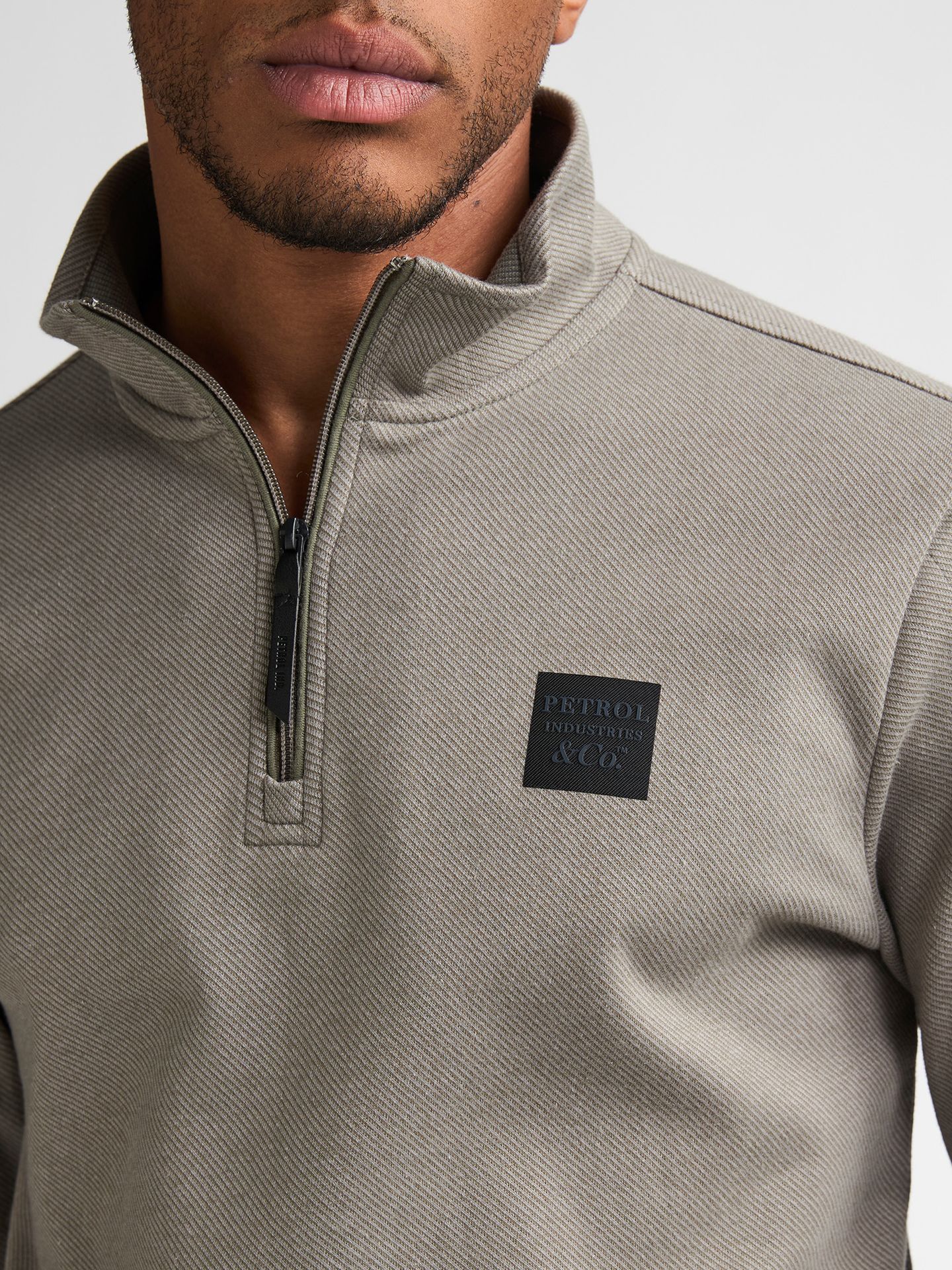 Petrol Industries Men Sweater Collar Zip 6174 mossy stone 2900169035081