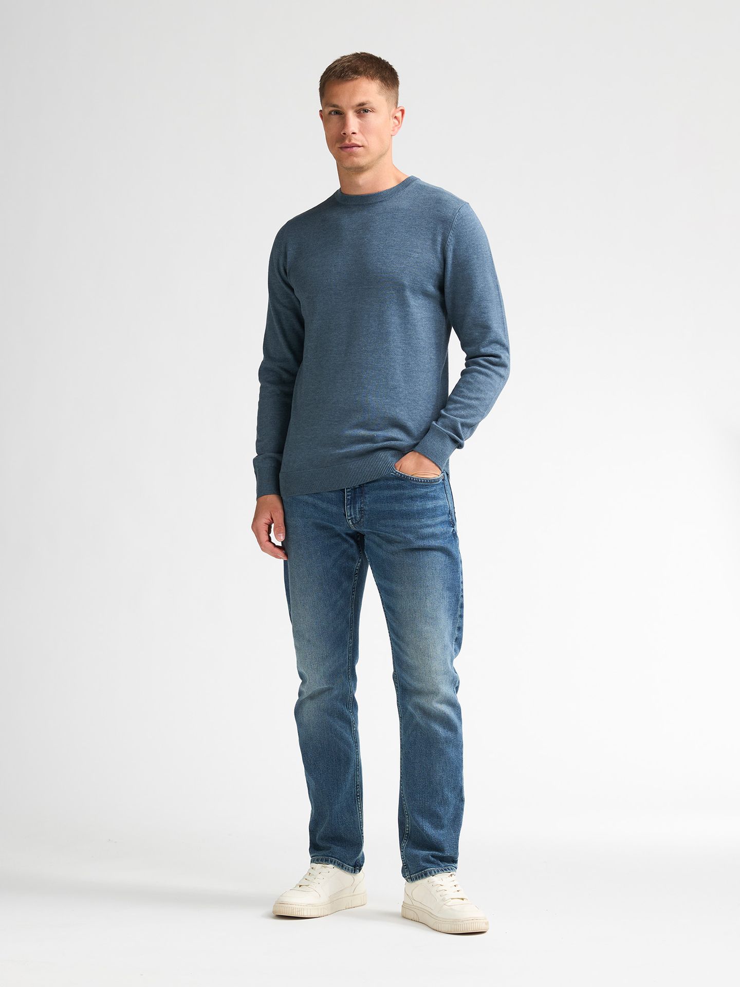 Petrol Industries Men Knitwear Round Neck Basic 5202 Storm Blue 2900169039089