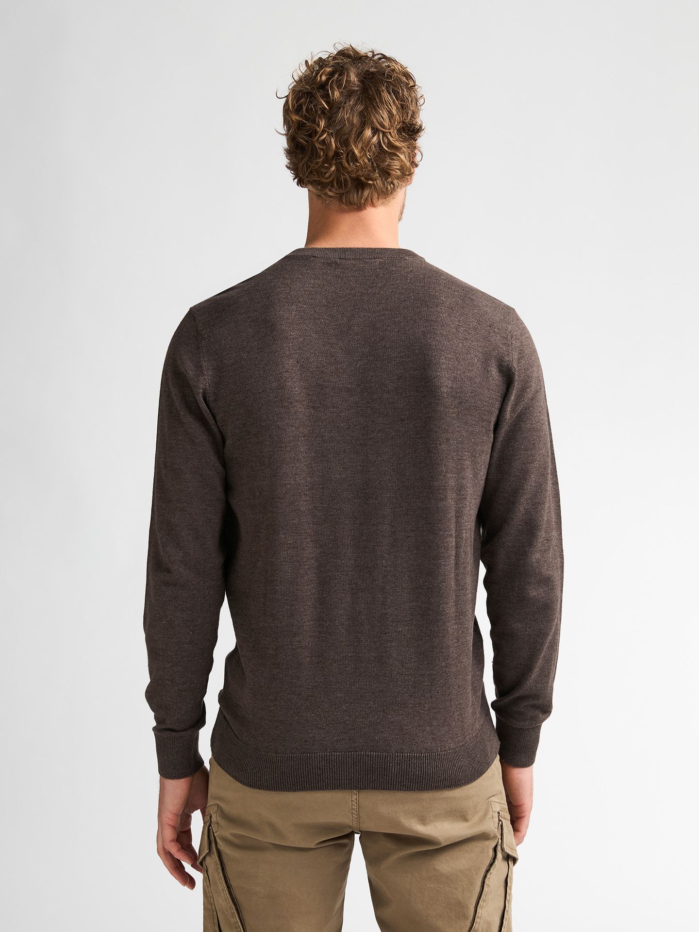 Petrol Industries Men Knitwear V-Neck Basic 7156 Cedar Brown 2900169044083