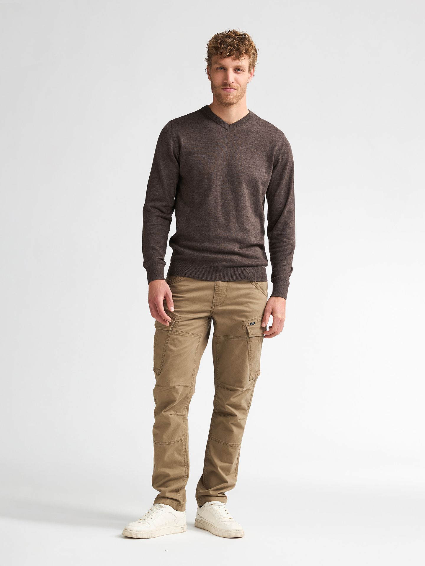 Petrol Industries Men Knitwear V-Neck Basic 7156 Cedar Brown 2900169044083