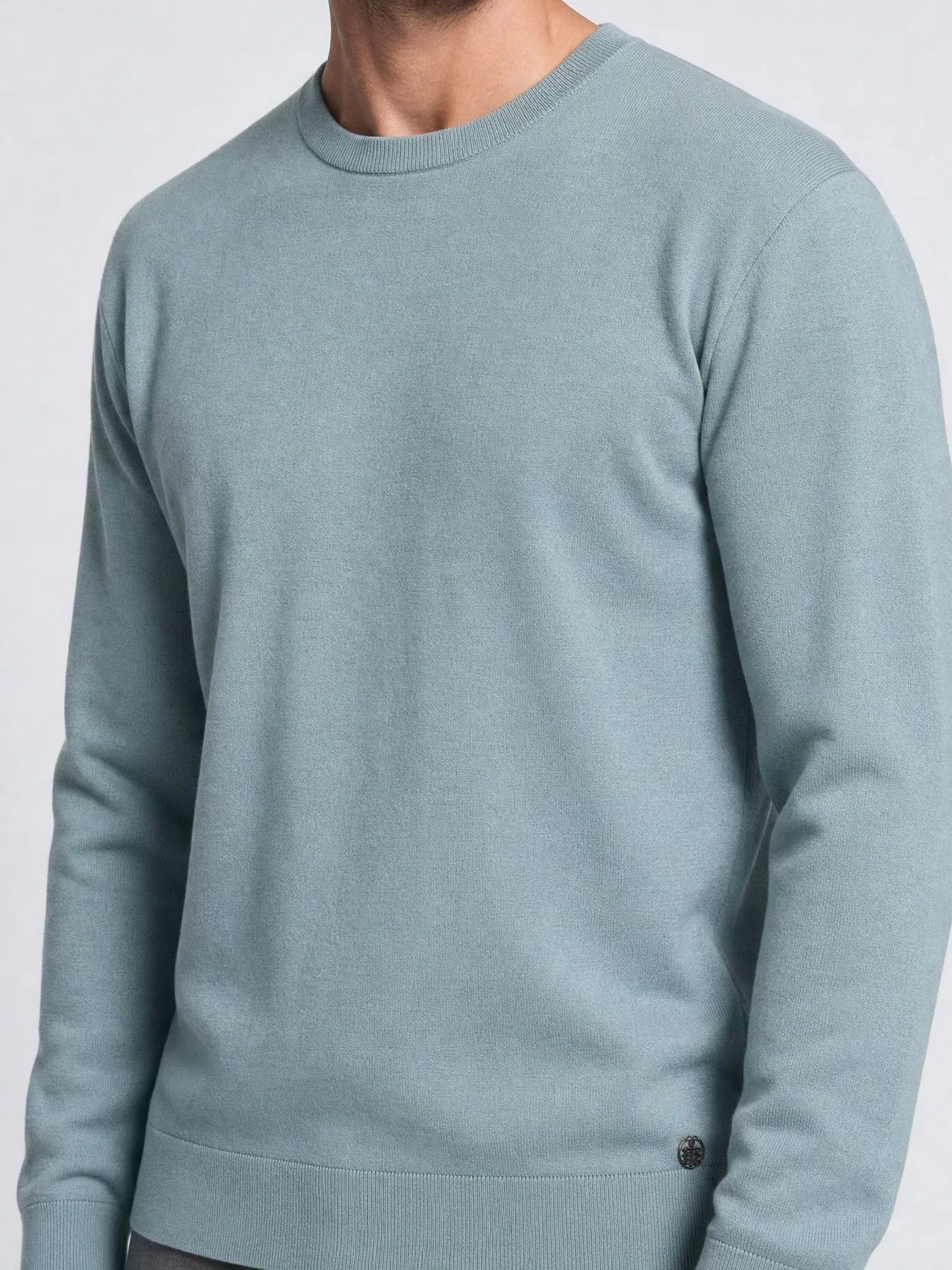 Indigold Men Knitwear Round Neck Basic 6189 Stormy Sea 2900169056048