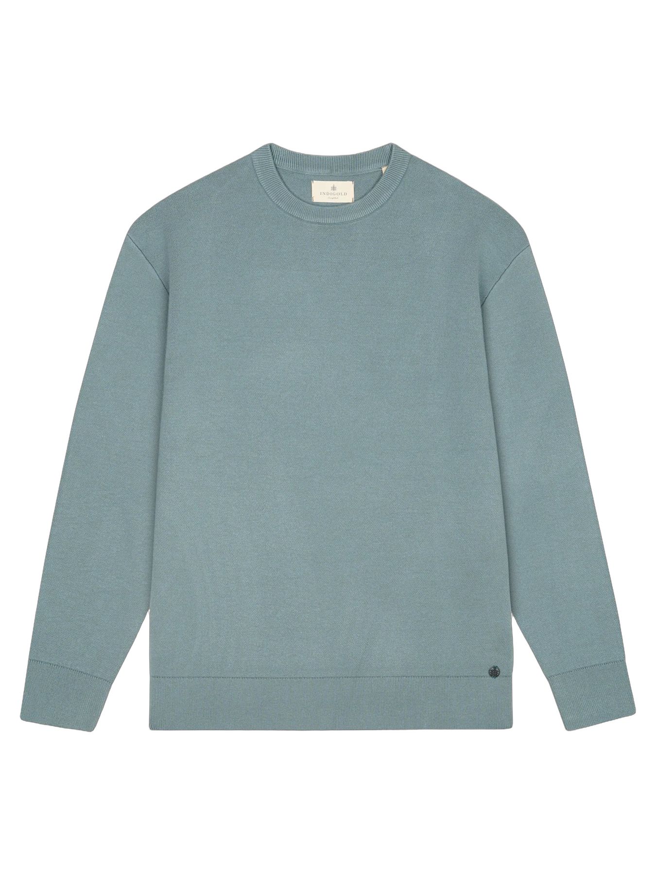 Indigold Men Knitwear Round Neck Basic 6189 Stormy Sea 2900169056048