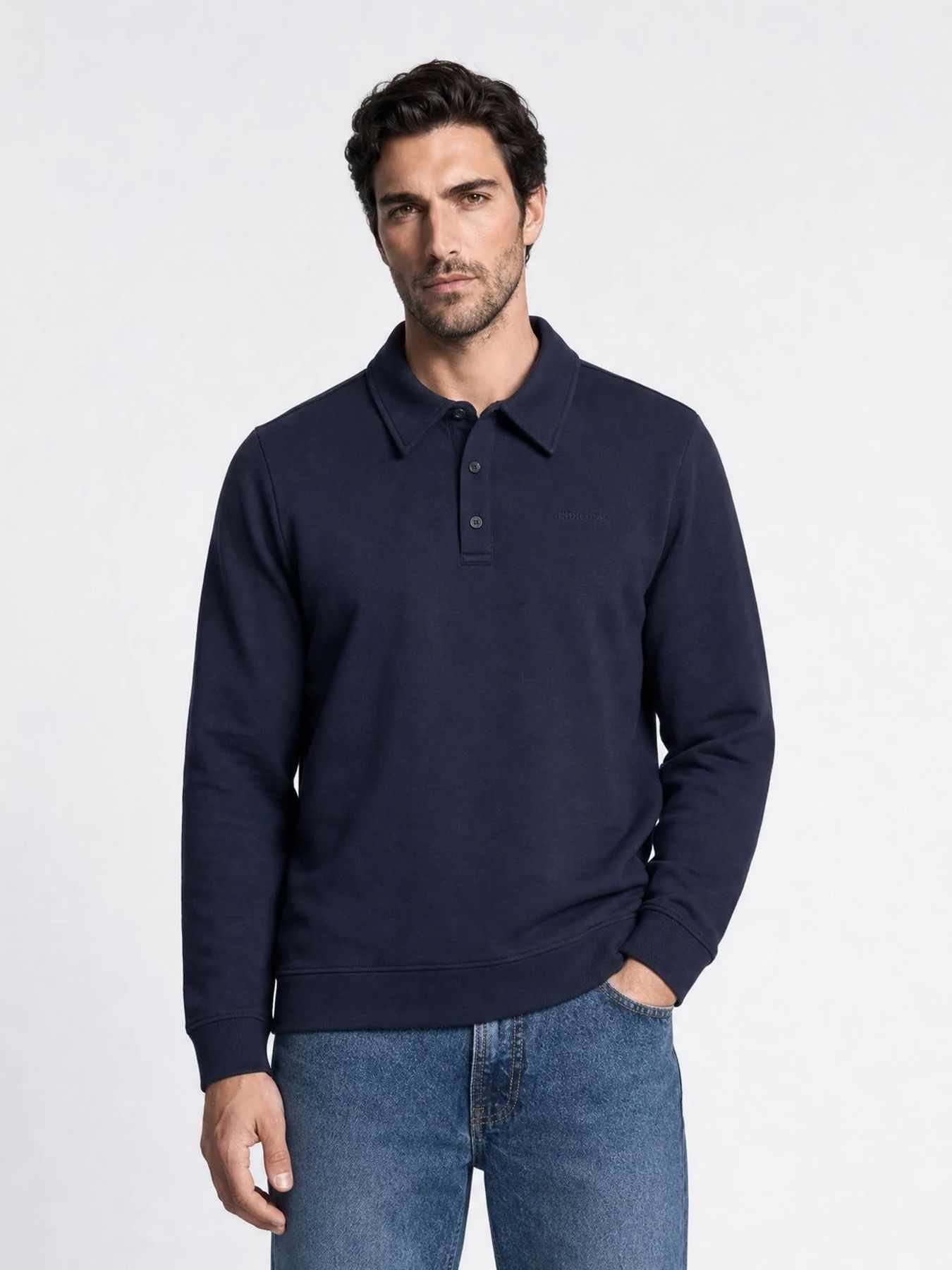 Indigold Men Sweater Collar 5211 Indigold Navy 00119748-EKA26002700000199