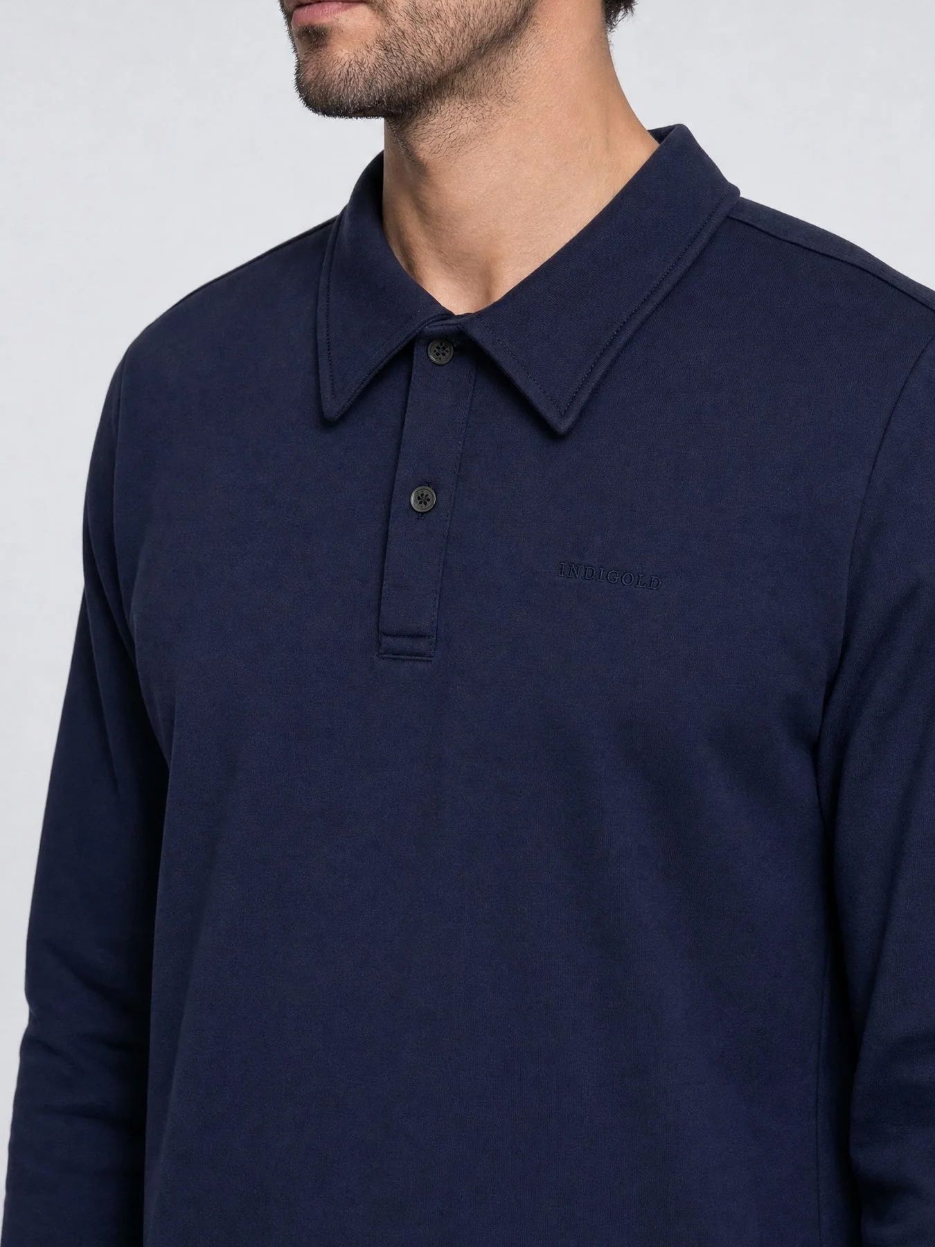Indigold Men Sweater Collar 5211 Indigold Navy 2900169061080