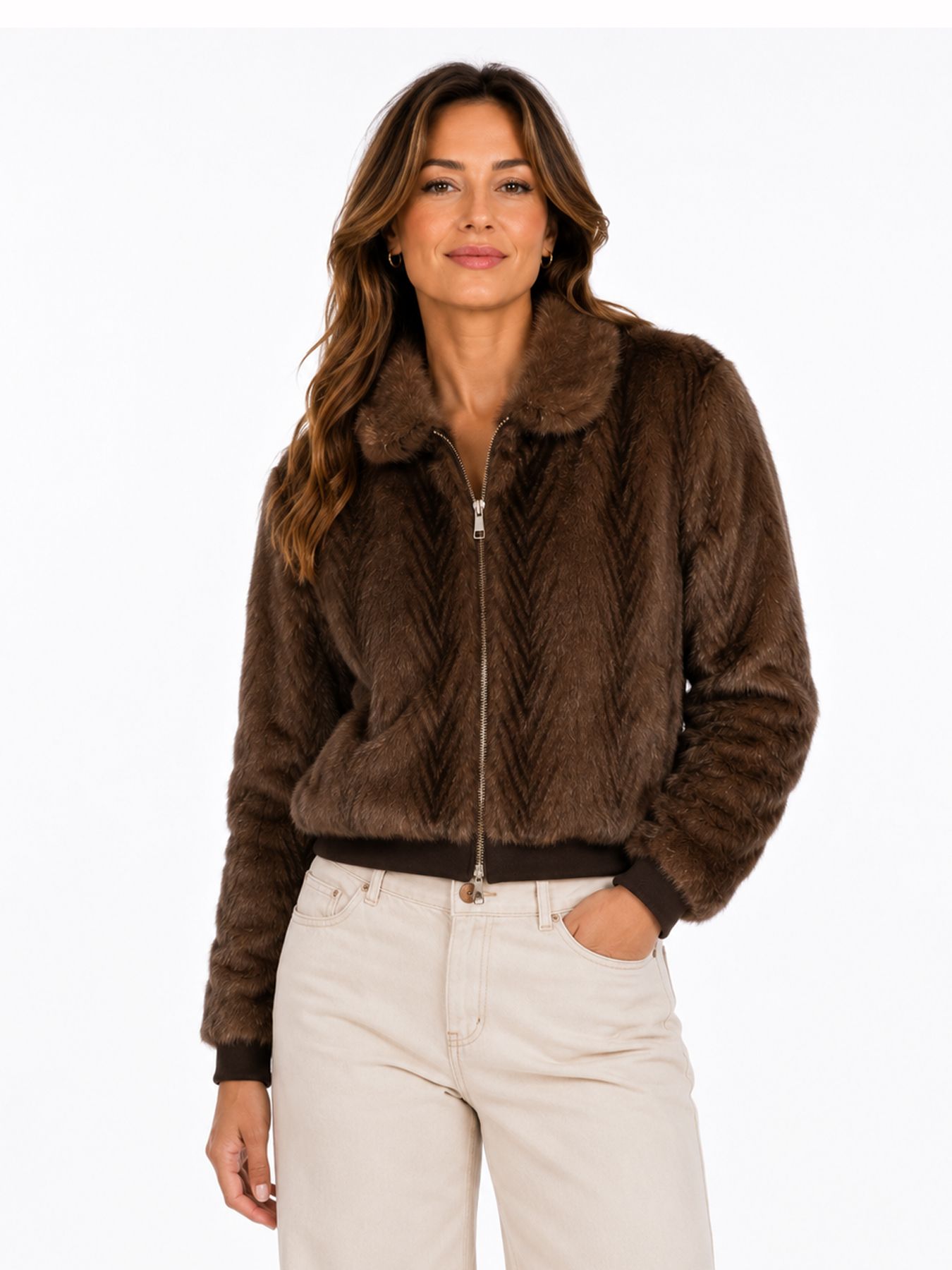 Geisha Jacket fake fur 775 brown 2900169063046