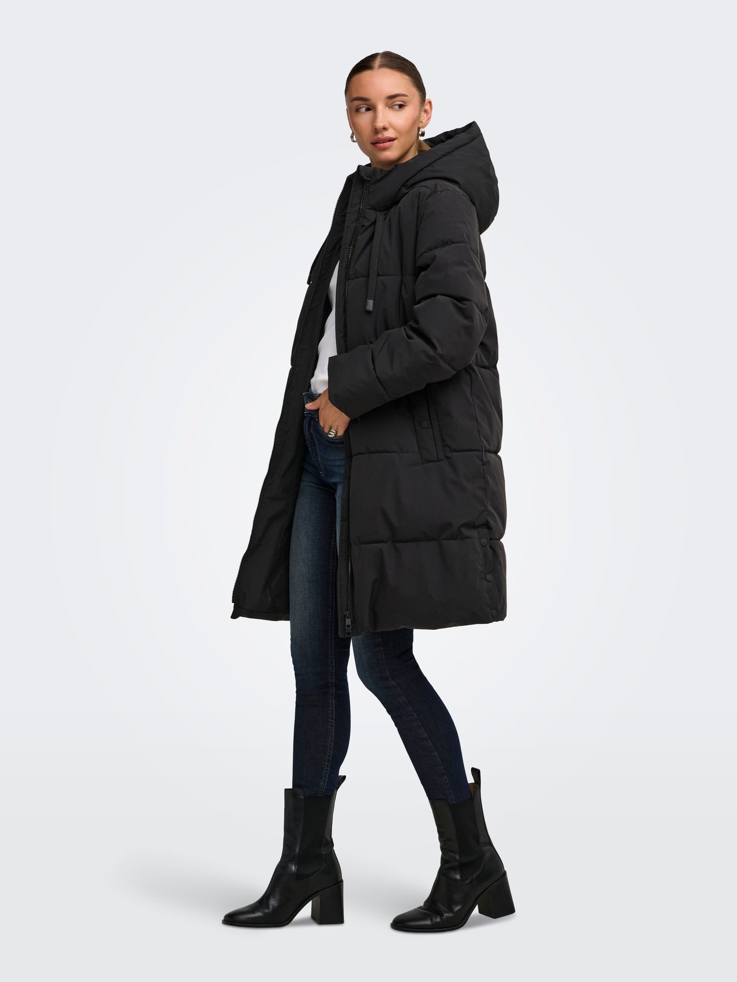 JDY JDYBLAIR LONG HOOD PUFFER OTW SIJ N Black/LEO AOP 2900169068010