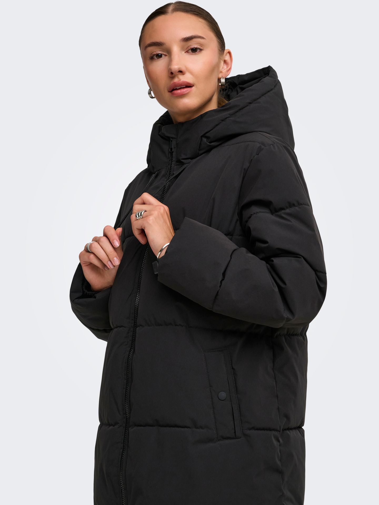JDY JDYBLAIR LONG HOOD PUFFER OTW SIJ N Black/LEO AOP 2900169068010