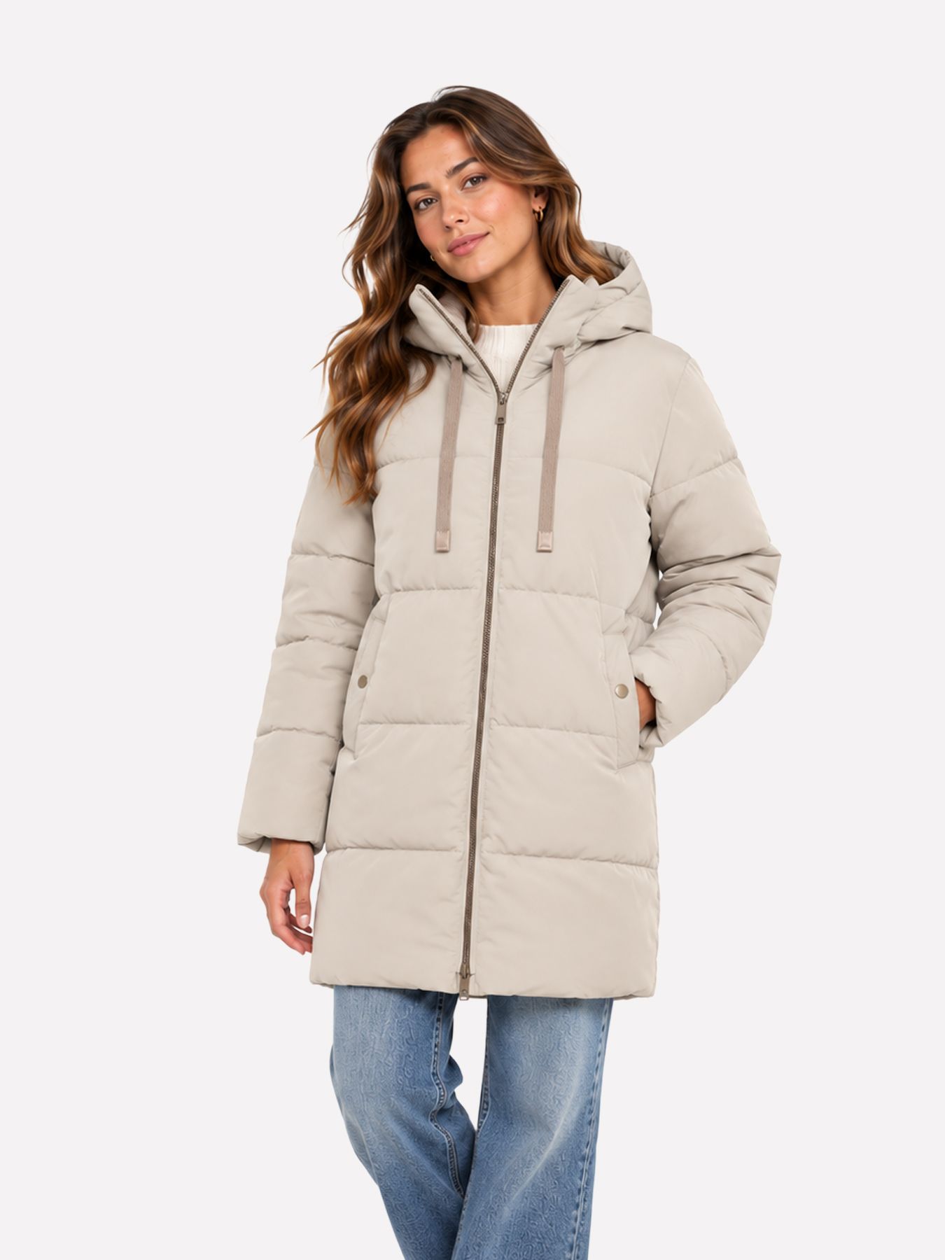 Only JDYBLAIR LONG HOOD PUFFER OTW SIJ N Silver Lining/LEO 00119751-EKA26011400000425