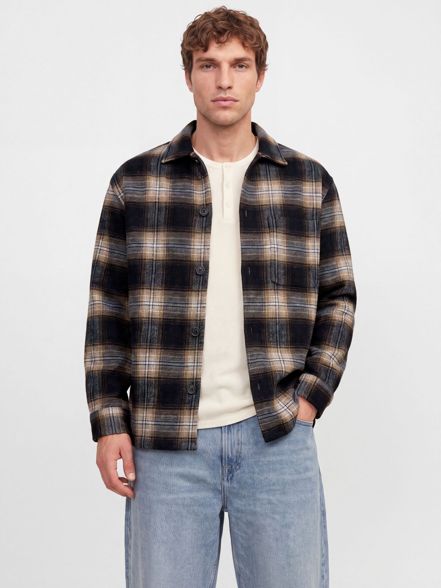 Jack & Jones JJESOHO OLLIE OVERSHIRT LS SN Navy Blazer/AOP 00119753-EKA26011400000046