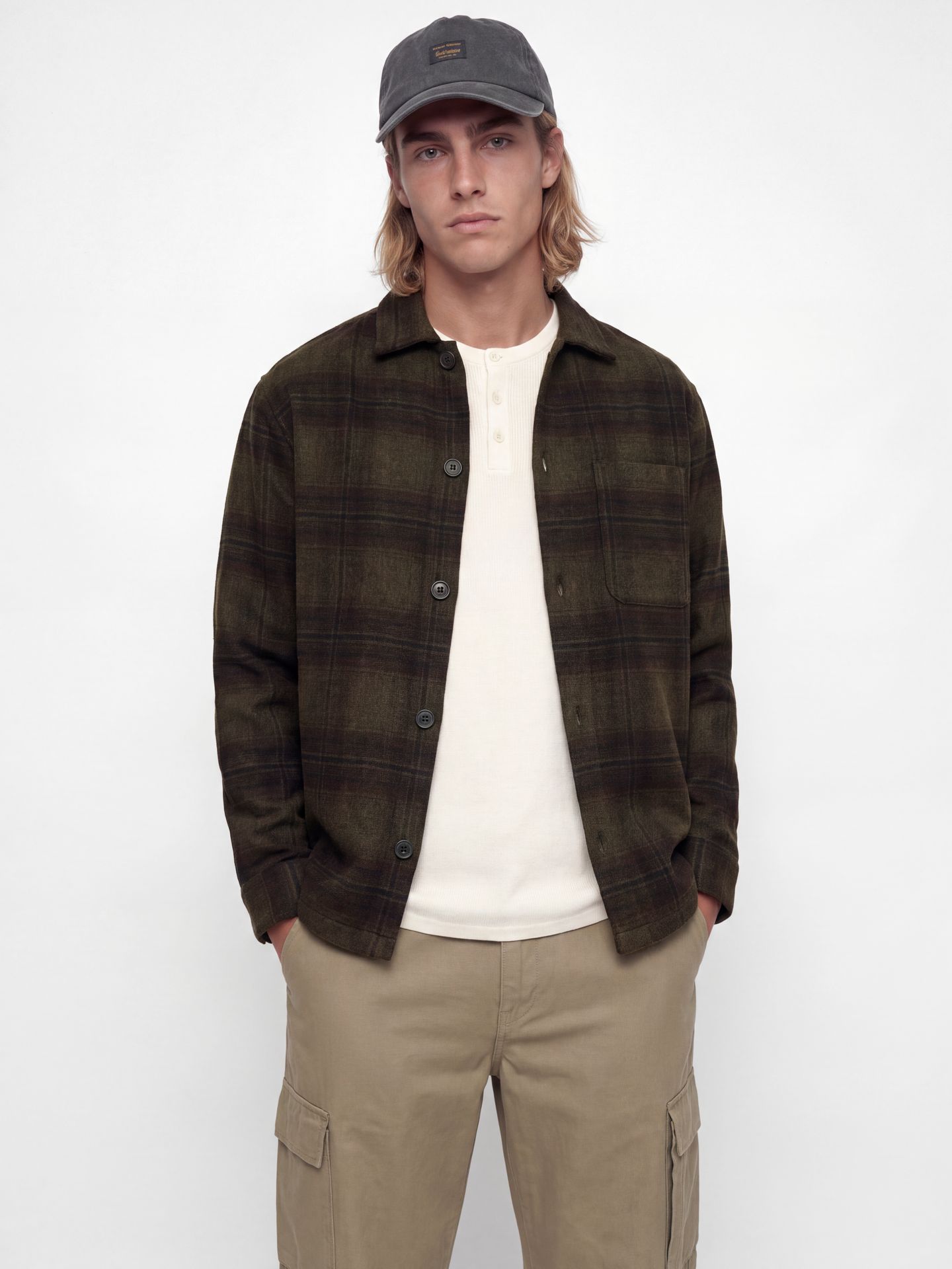 Jack & Jones JJESOHO OLLIE OVERSHIRT LS SN Olive Night/Melange 00119753-EKA26011400000641