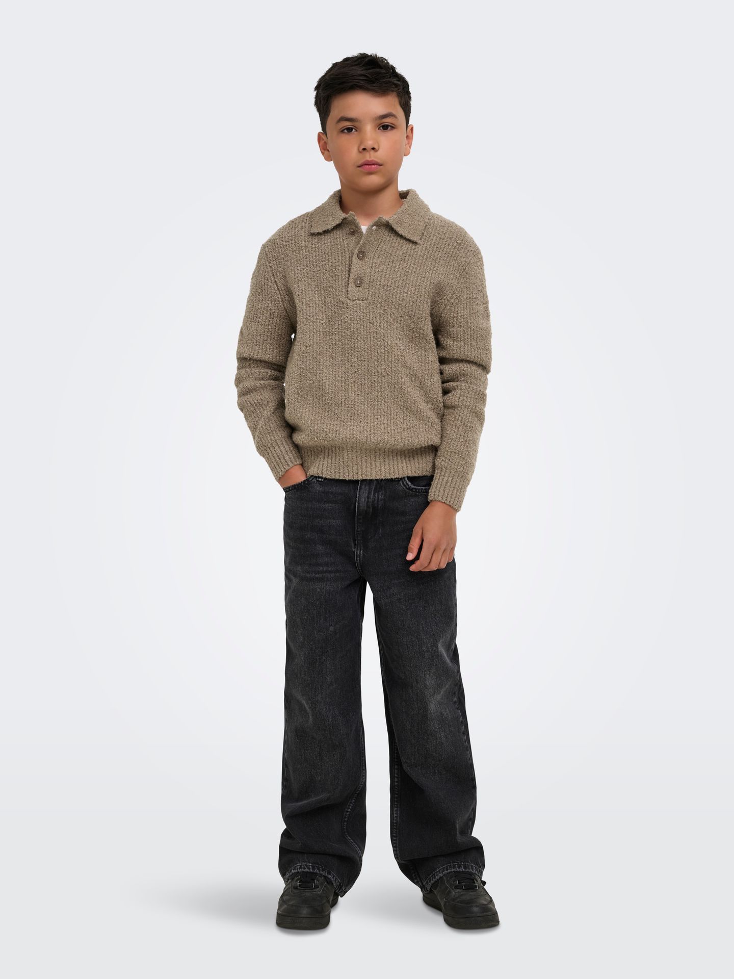 Only & Sons Junior OSJDALE RLX LS POLO KNIT Walnut 2900169072048