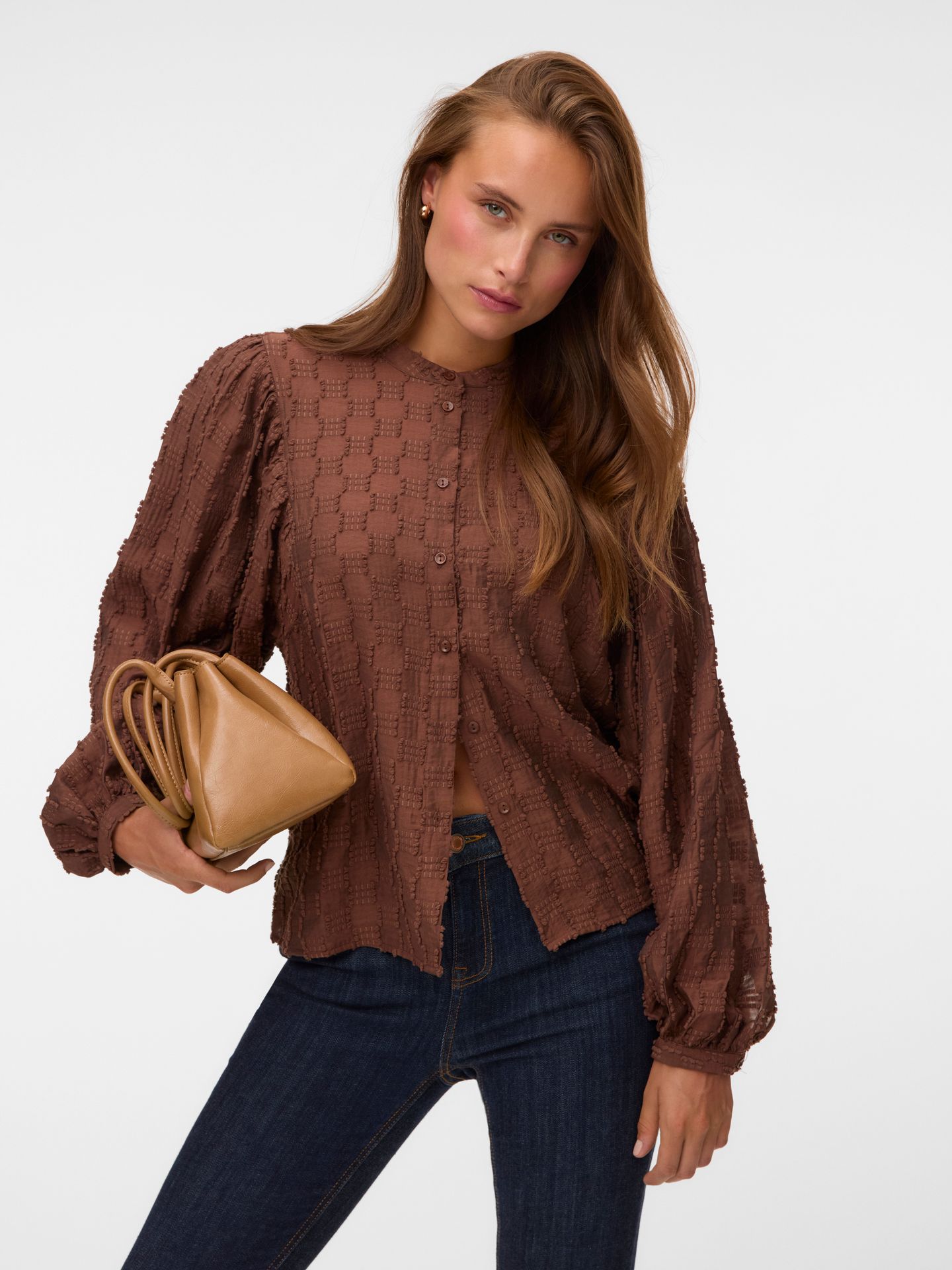 Vero Moda VMMYLA L/S SHIRT WVN BTQ Cocoa Brown 00119755-EKA26011400003715