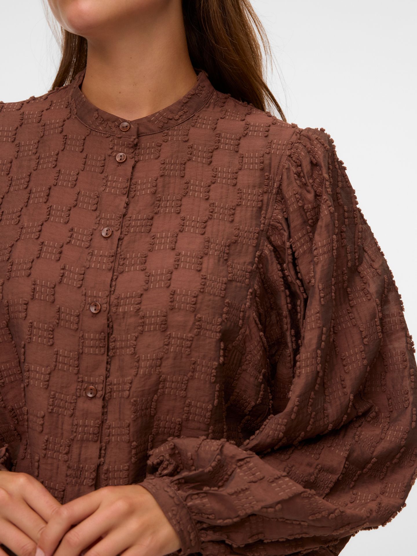 Vero Moda VMMYLA L/S SHIRT WVN BTQ Cocoa Brown 2900169075049