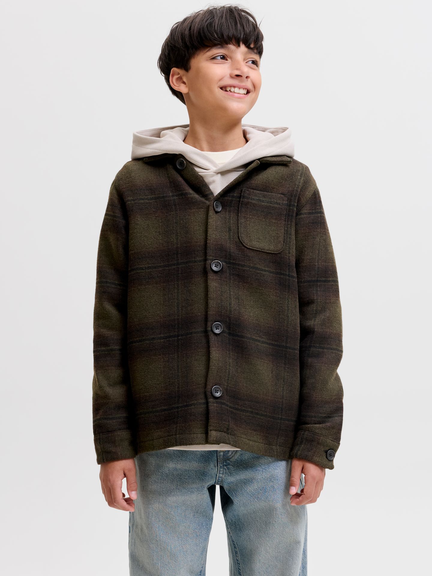 Jack & Jones JJESOHO OLLIE OVERSHIRT LS SN JNR Olive Night/Melange 00119756-EKA26011400000641