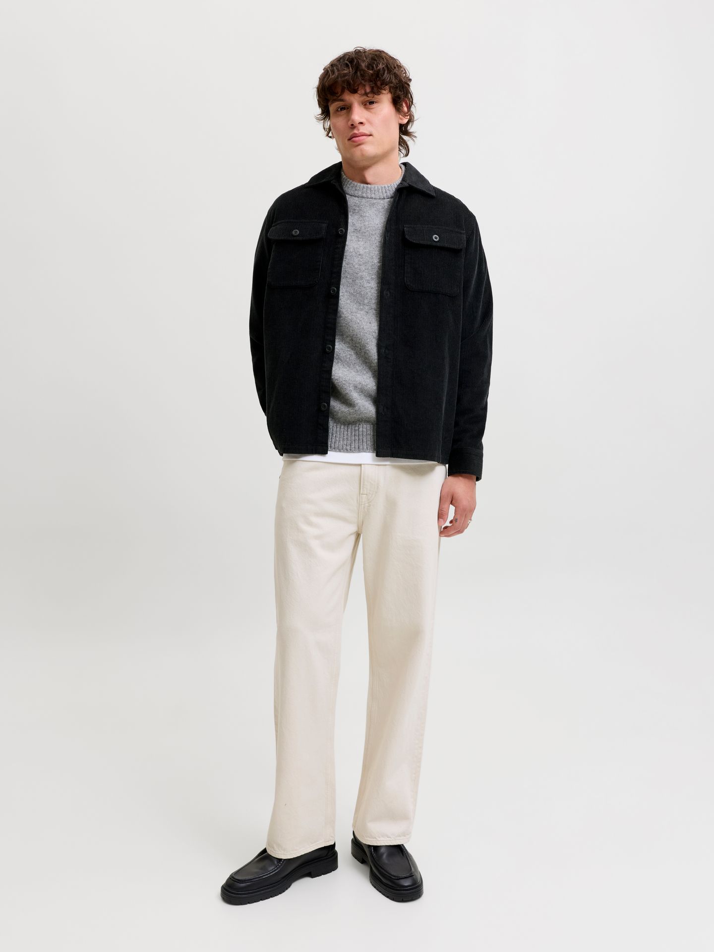 Jack & Jones JJEREGENT CORD OVERSHIRT LS SN Black 2900169082047
