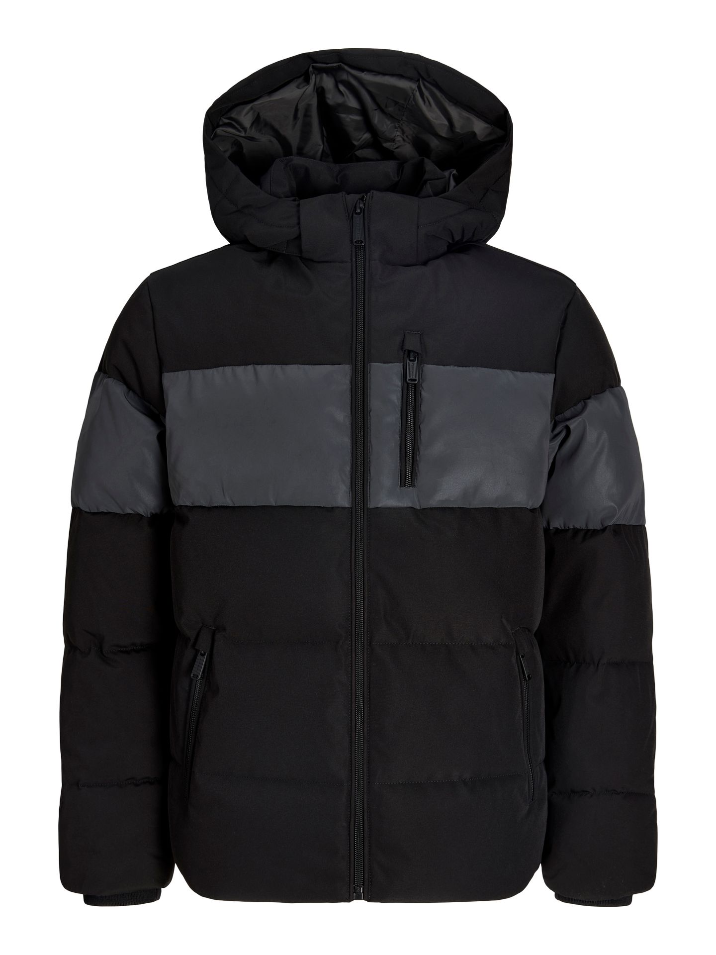 Jack & Jones JJEBECKS REFLECTIVE PUFFER JNR Black/Black & Black 00119989-EKA26011400000260