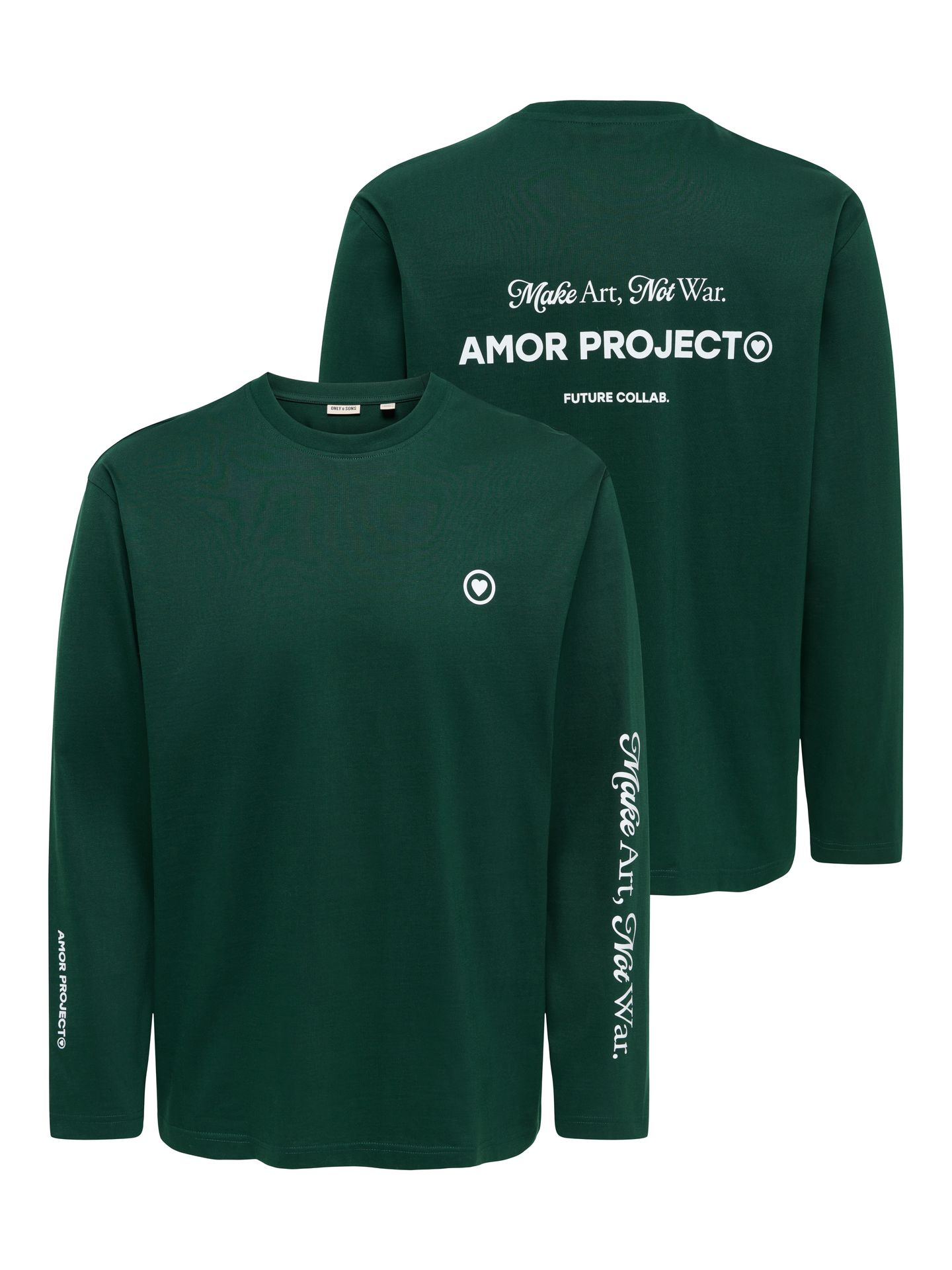 Only & Sons ONSFRED TEXT LIFE RLX LS TEE Pine Grove/AMOR PROJECT 2900169471032