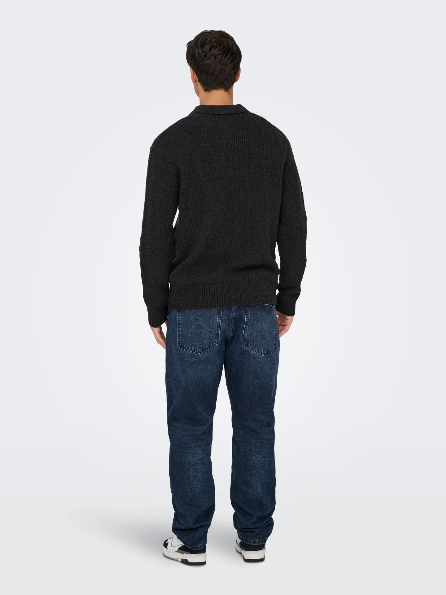 Only & Sons ONSDALE RLX LS POLO KNIT NOOS Black 2900169714030