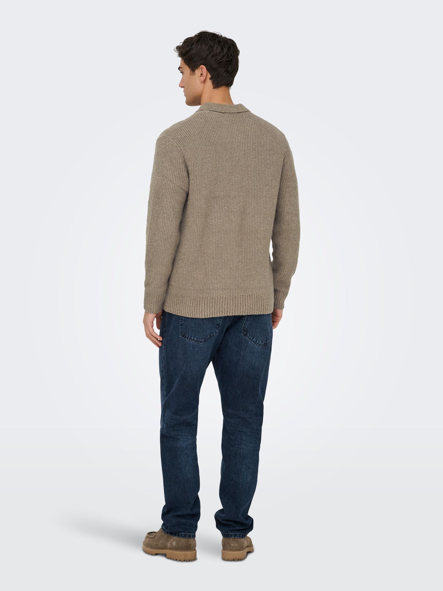 Only & Sons ONSDALE RLX LS POLO KNIT NOOS Walnut 2900169472022