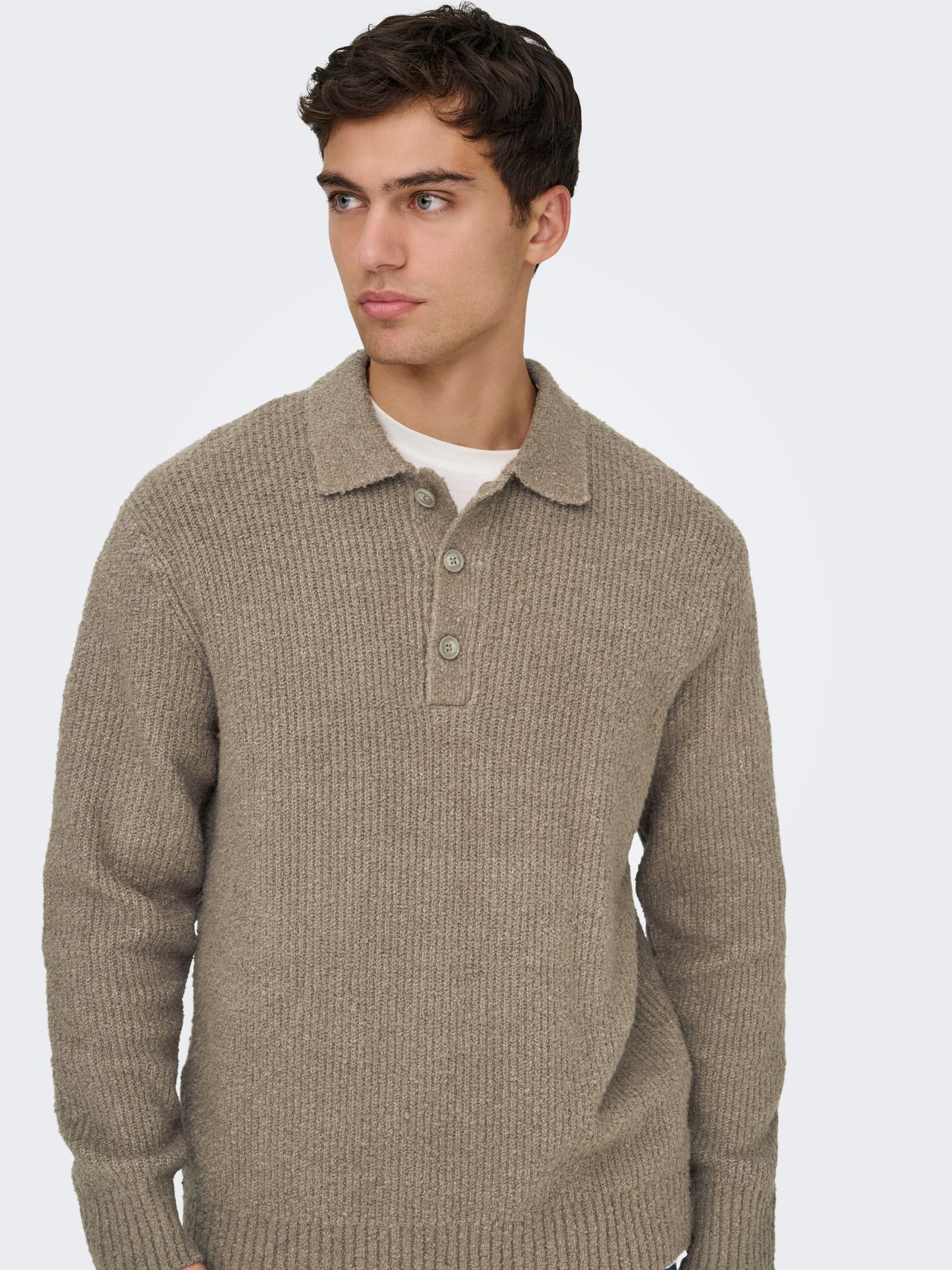 Only & Sons ONSDALE RLX LS POLO KNIT NOOS Walnut 2900169472022