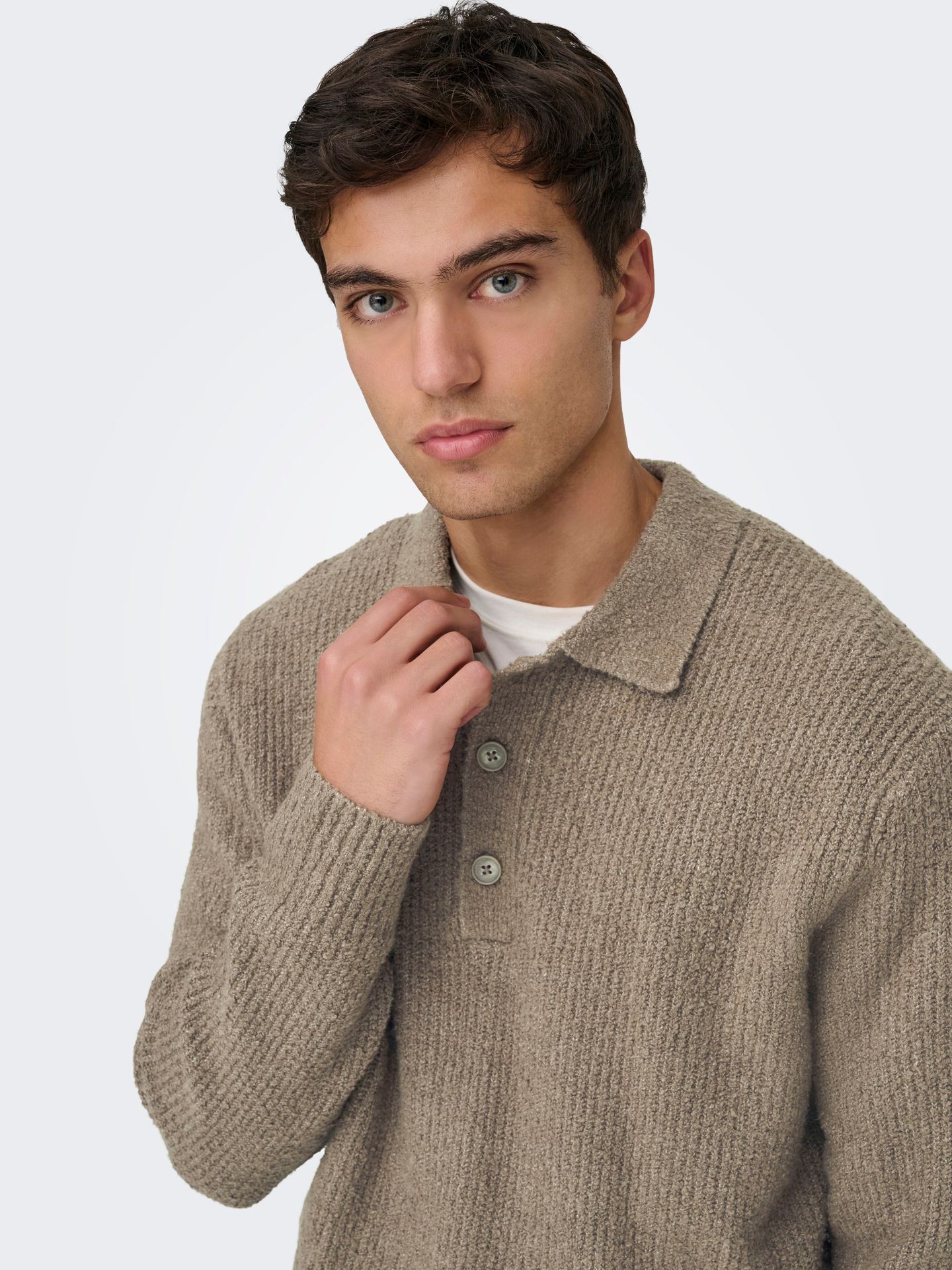 Only & Sons ONSDALE RLX LS POLO KNIT NOOS Walnut 2900169472022