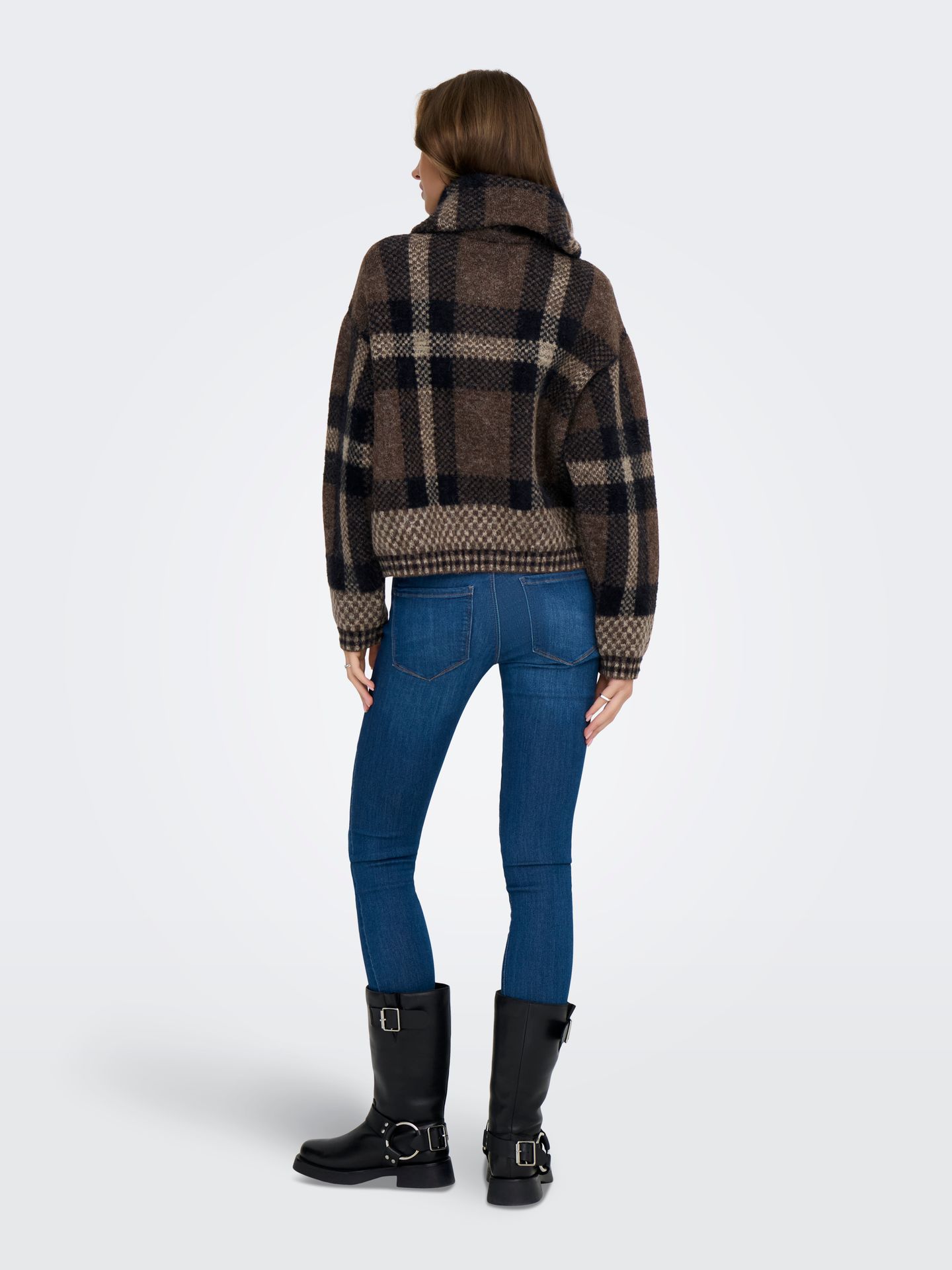 Only ONLMAROON LS ZIP COLLAR CARDIGAN KN Black/Rad 2900169476037