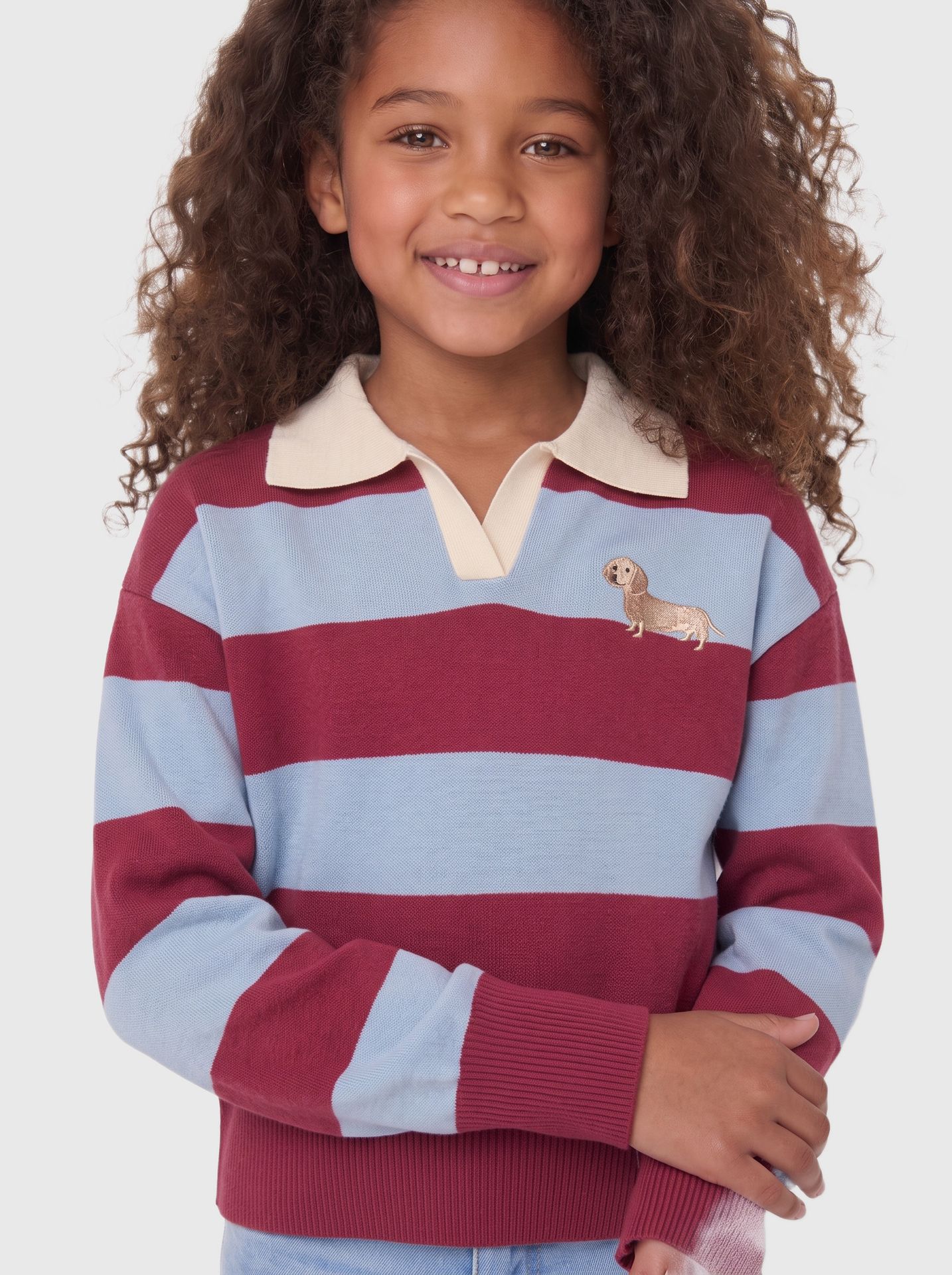 Kids Only KOGALVI LIFE POLO LS O-NECK KNT Rumba Red/Pale lilac flower 2900169478031