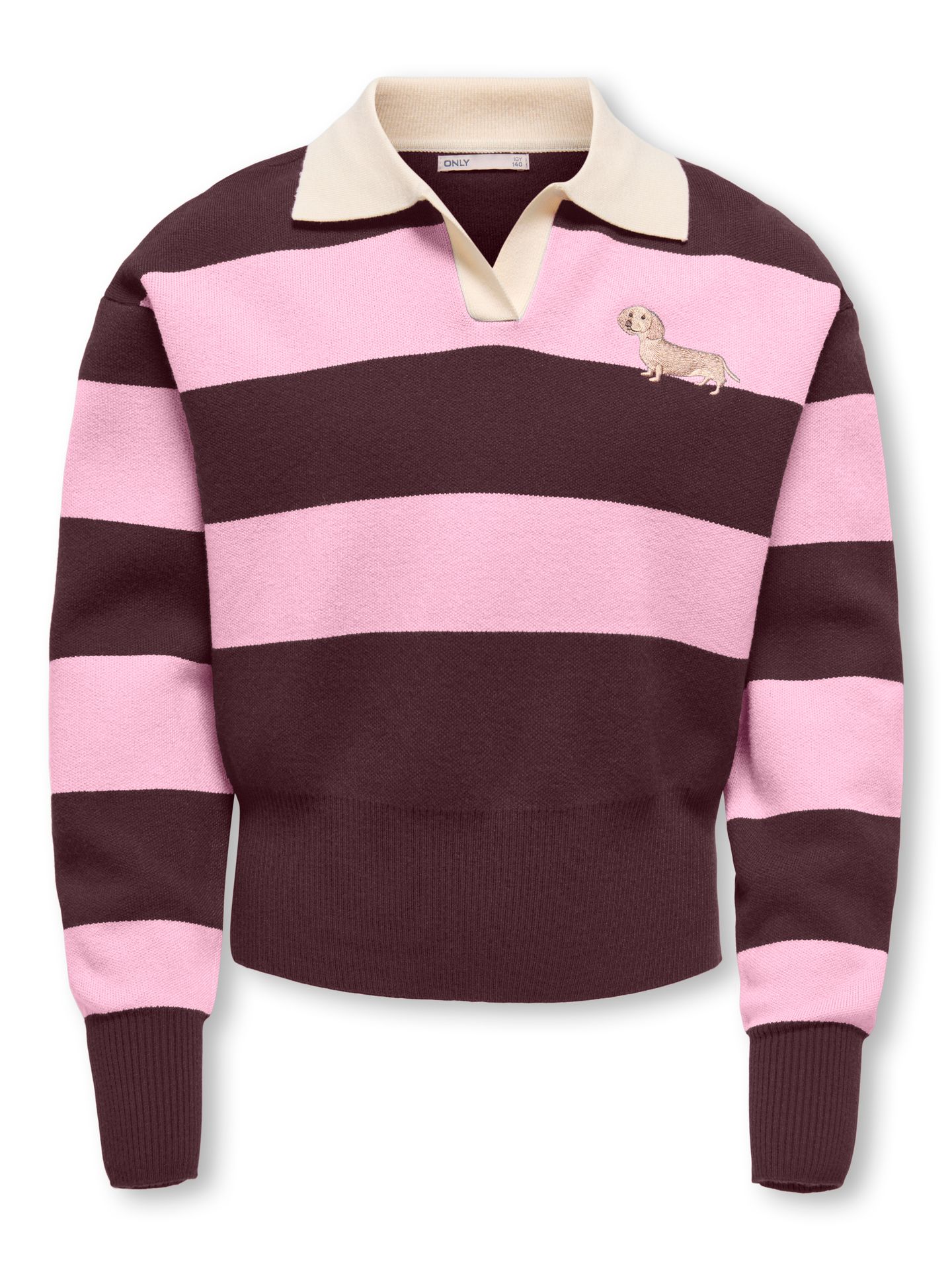 Only KOGALVI LIFE POLO LS O-NECK KNT Fudge/Pink Lady 2900169479021
