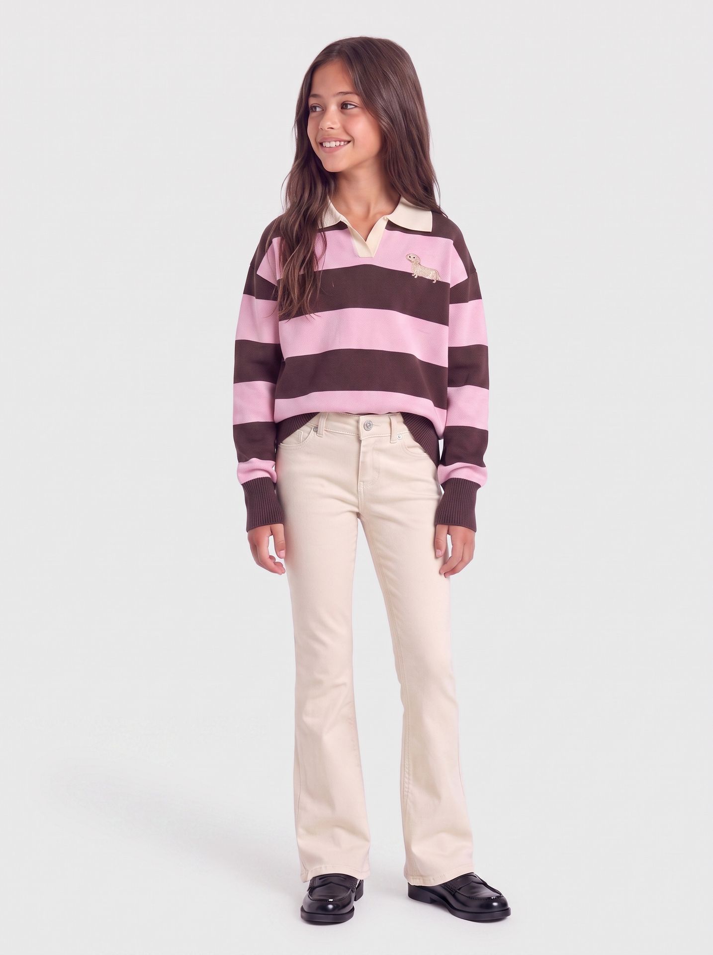 Kids Only KOGALVI LIFE POLO LS O-NECK KNT Fudge/Pink Lady 00119995-EKA26011400003723